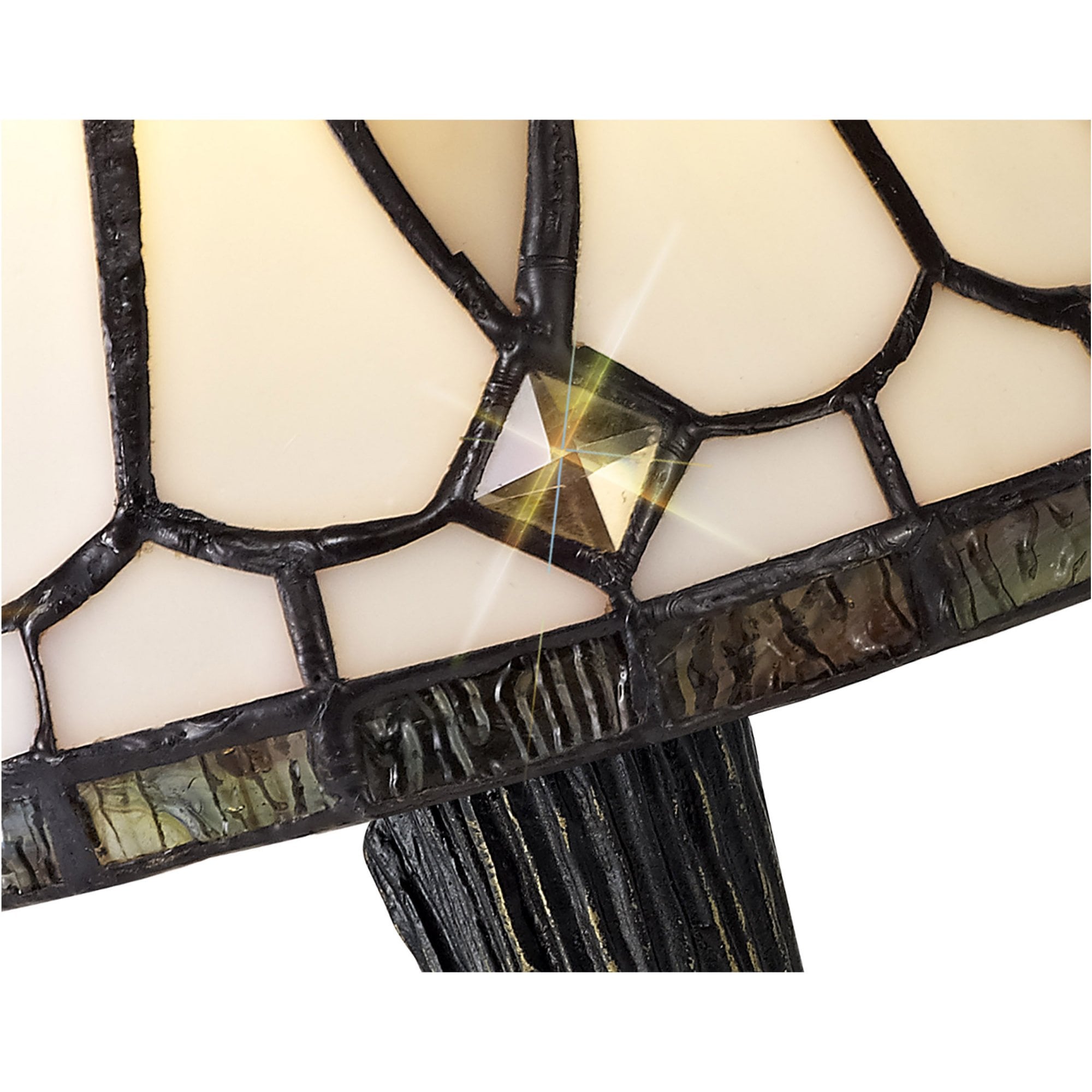 Fabula Snaresbrook Tiffany Table Lamp - White & Grey