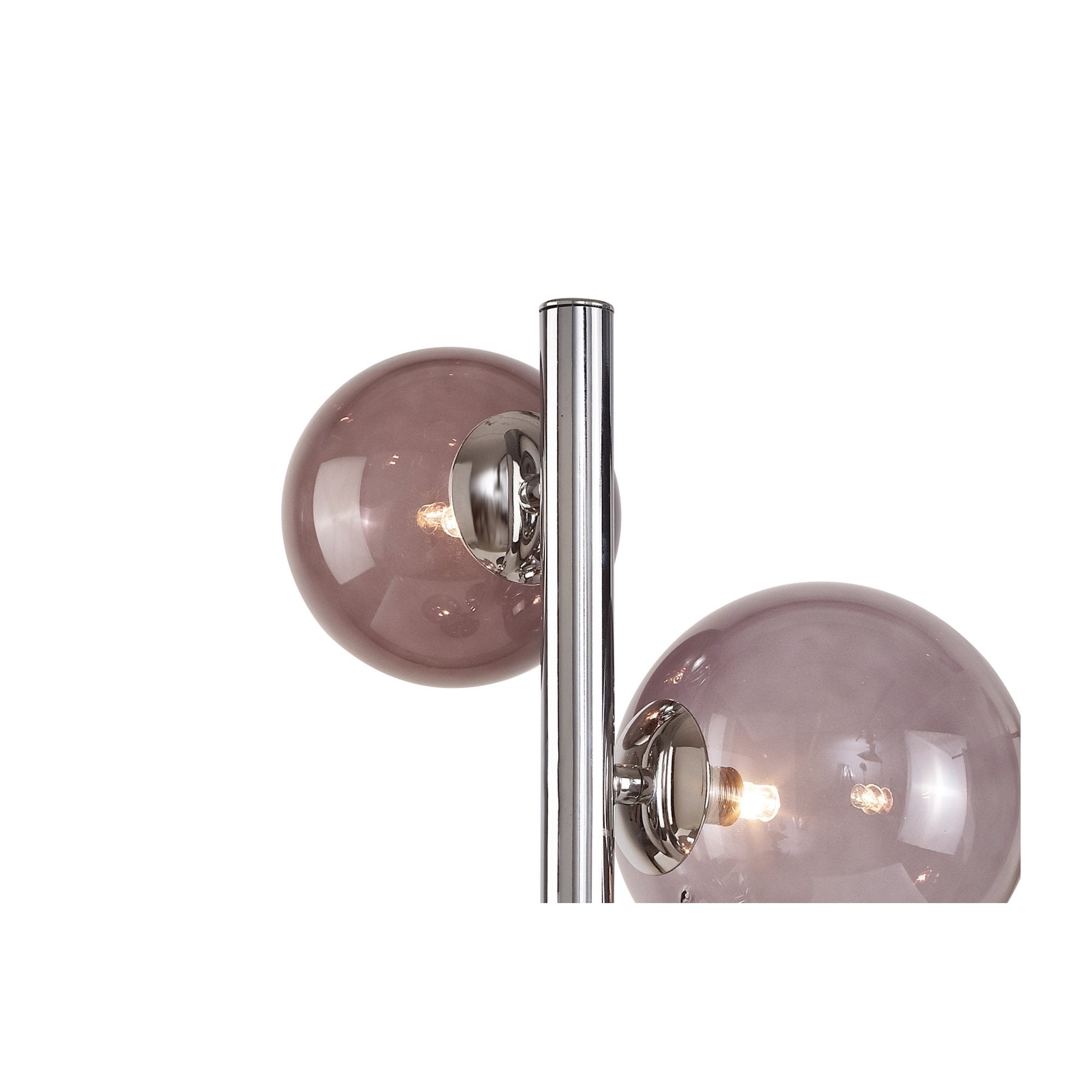 Fabula Roding 3 Light Table Lamp - Polished Chrome, Black Marble & Smoked Glass