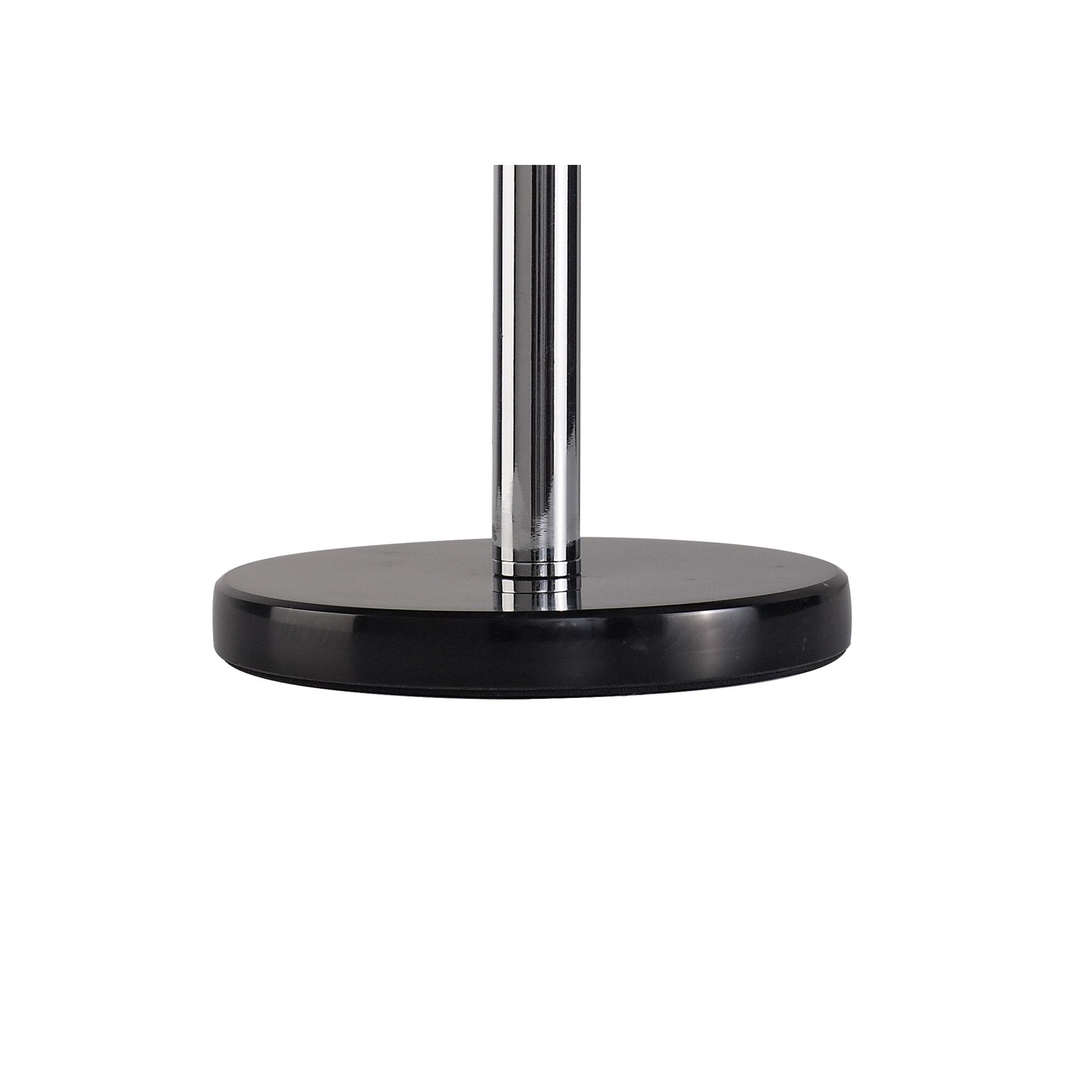 Fabula Roding 3 Light Table Lamp - Polished Chrome, Black Marble & Smoked Glass