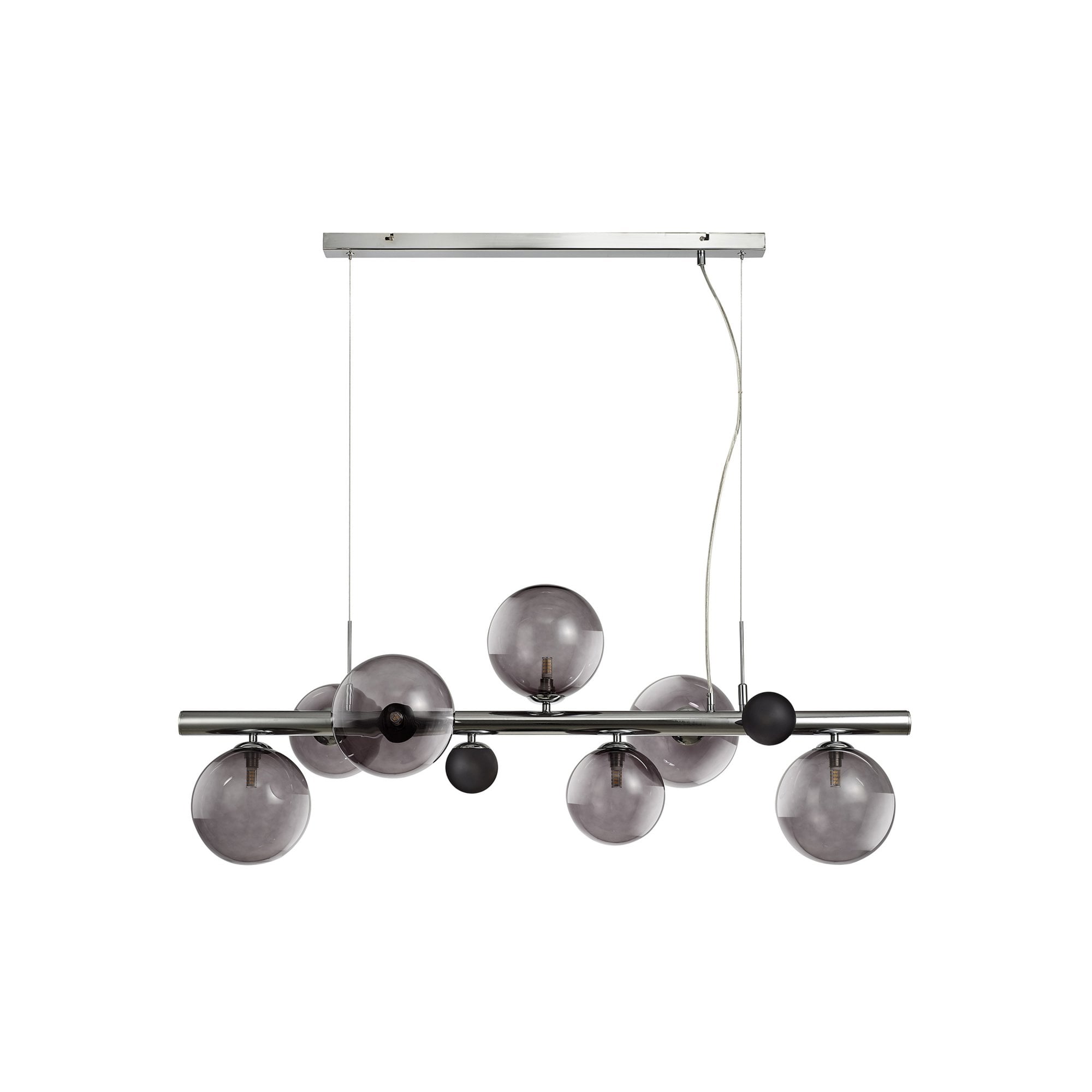 Fabula Roding 7 Light Linear Pendant - Polished Chrome & Smoked Glass