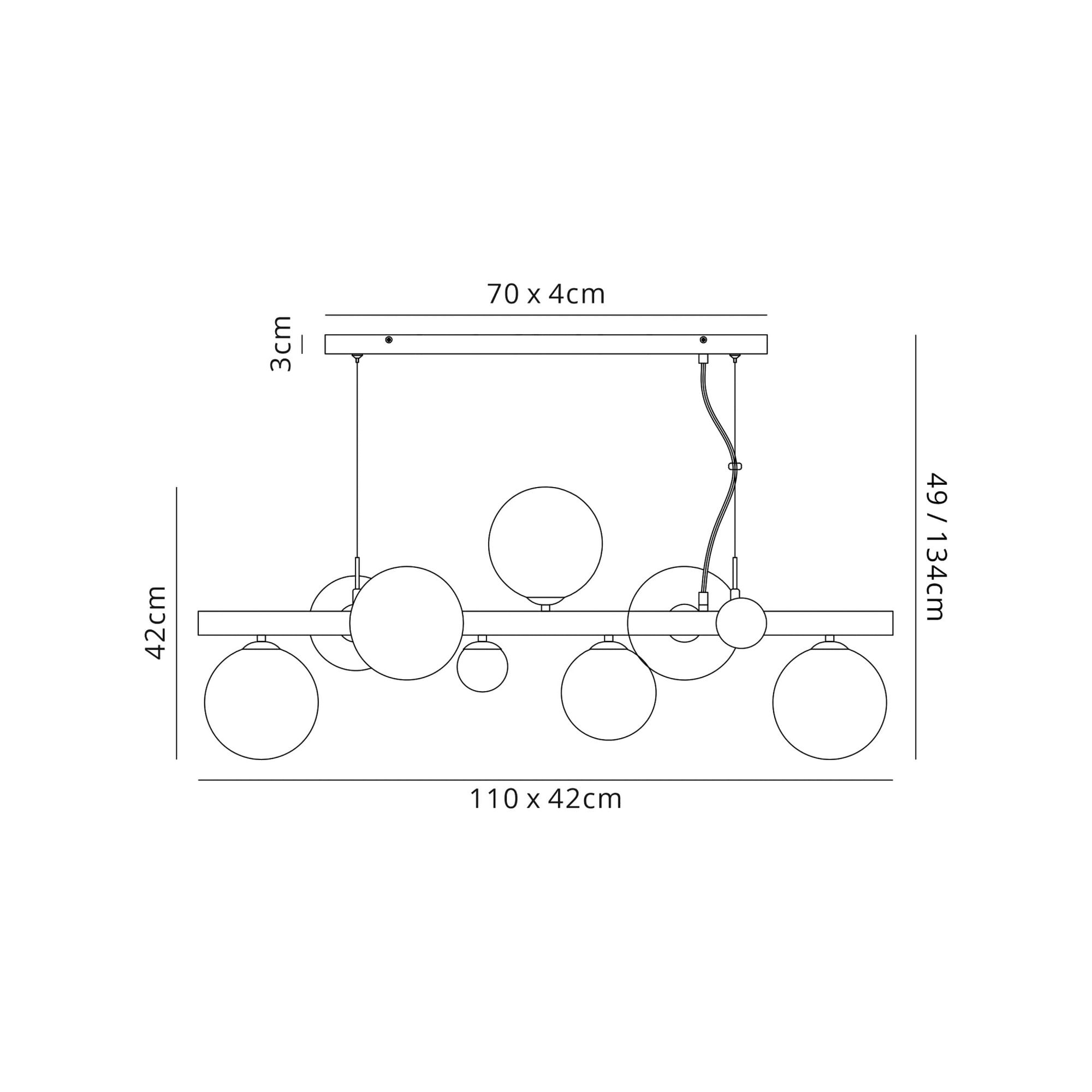 Fabula Roding 7 Light Linear Pendant - Polished Chrome & Smoked Glass