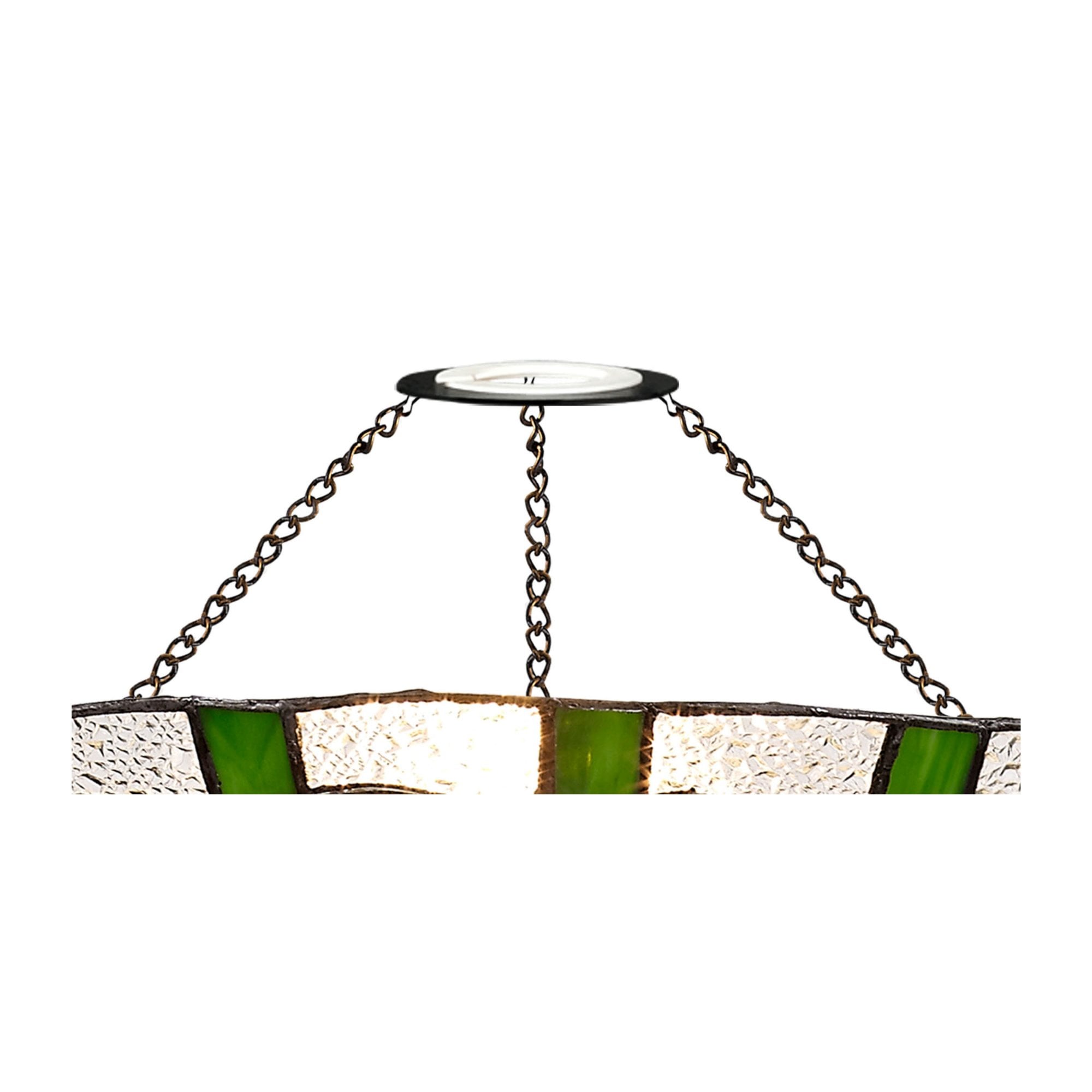 Fabula Mannock 35cm Tiffany Uplighter Shade - Green & Cream - Shade Only