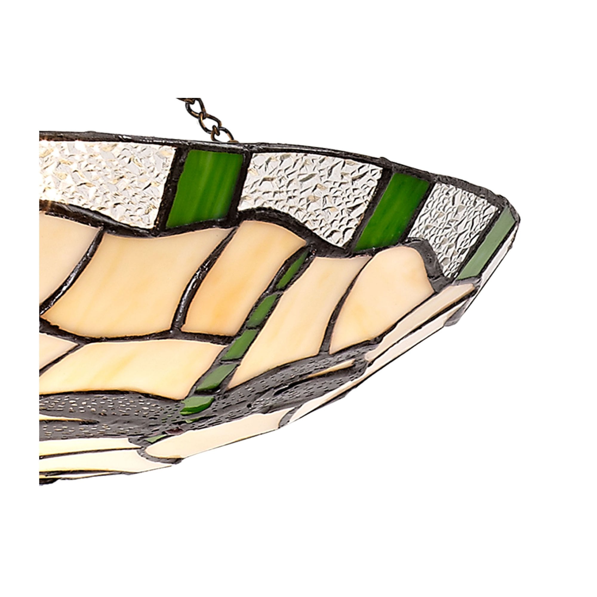 Fabula Mannock 35cm Tiffany Uplighter Shade - Green & Cream - Shade Only