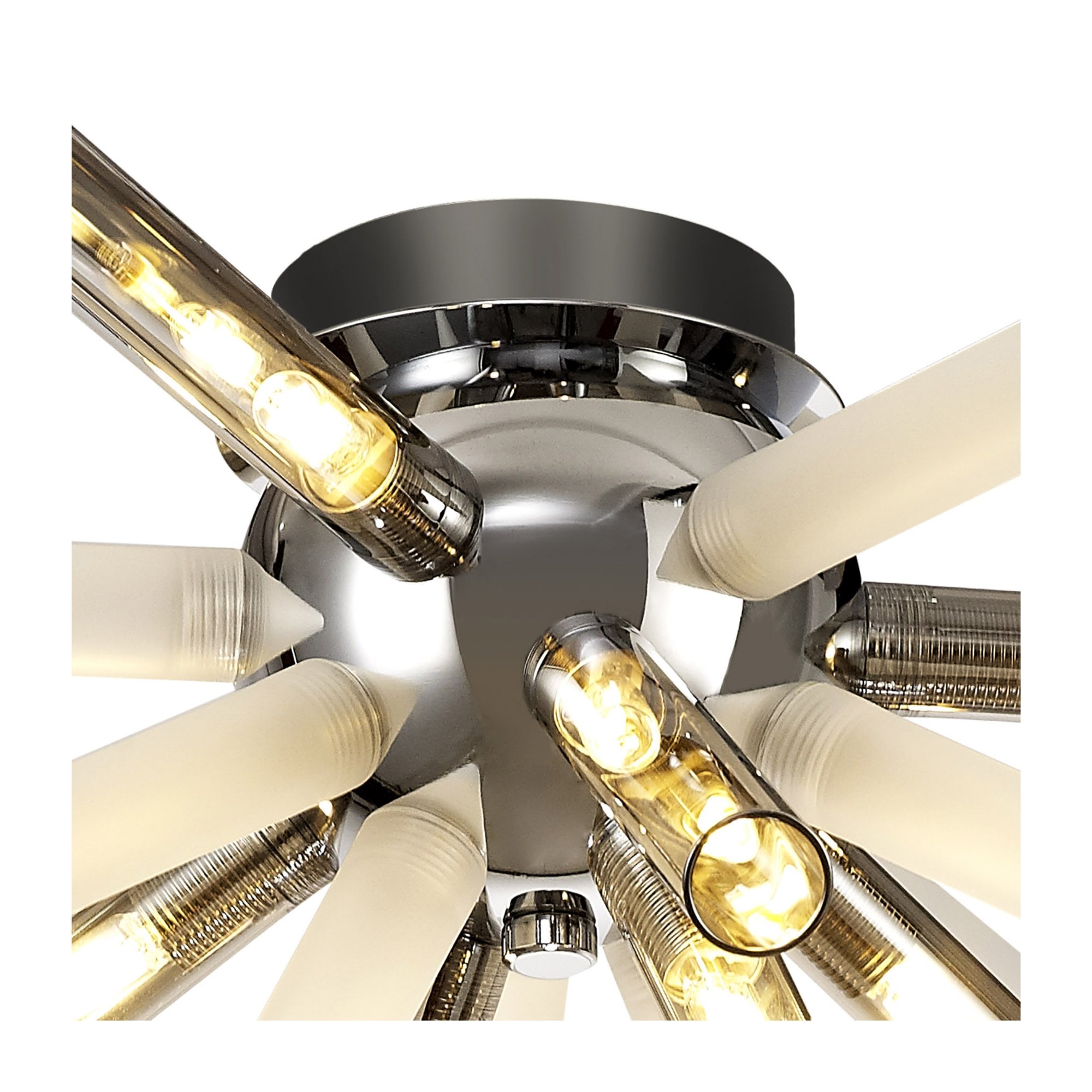Fabula Chelmsford 8 Light Semi-Flush Light - Polished Chrome, Smoked & Frosted Glass