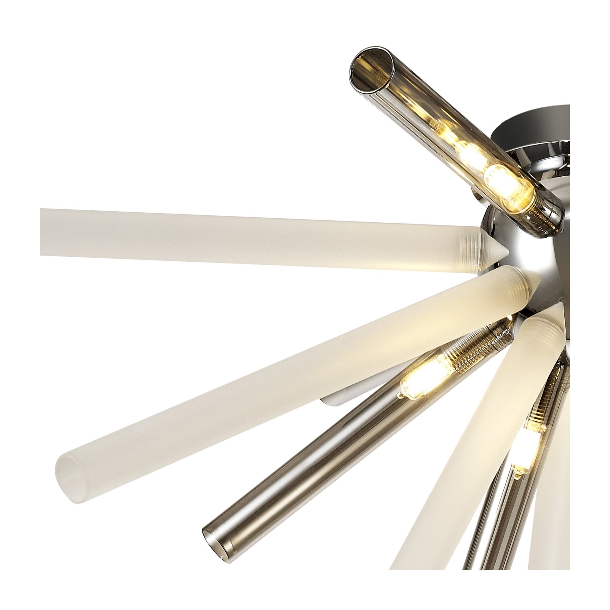 Fabula Chelmsford 8 Light Semi-Flush Light - Polished Chrome, Smoked & Frosted Glass