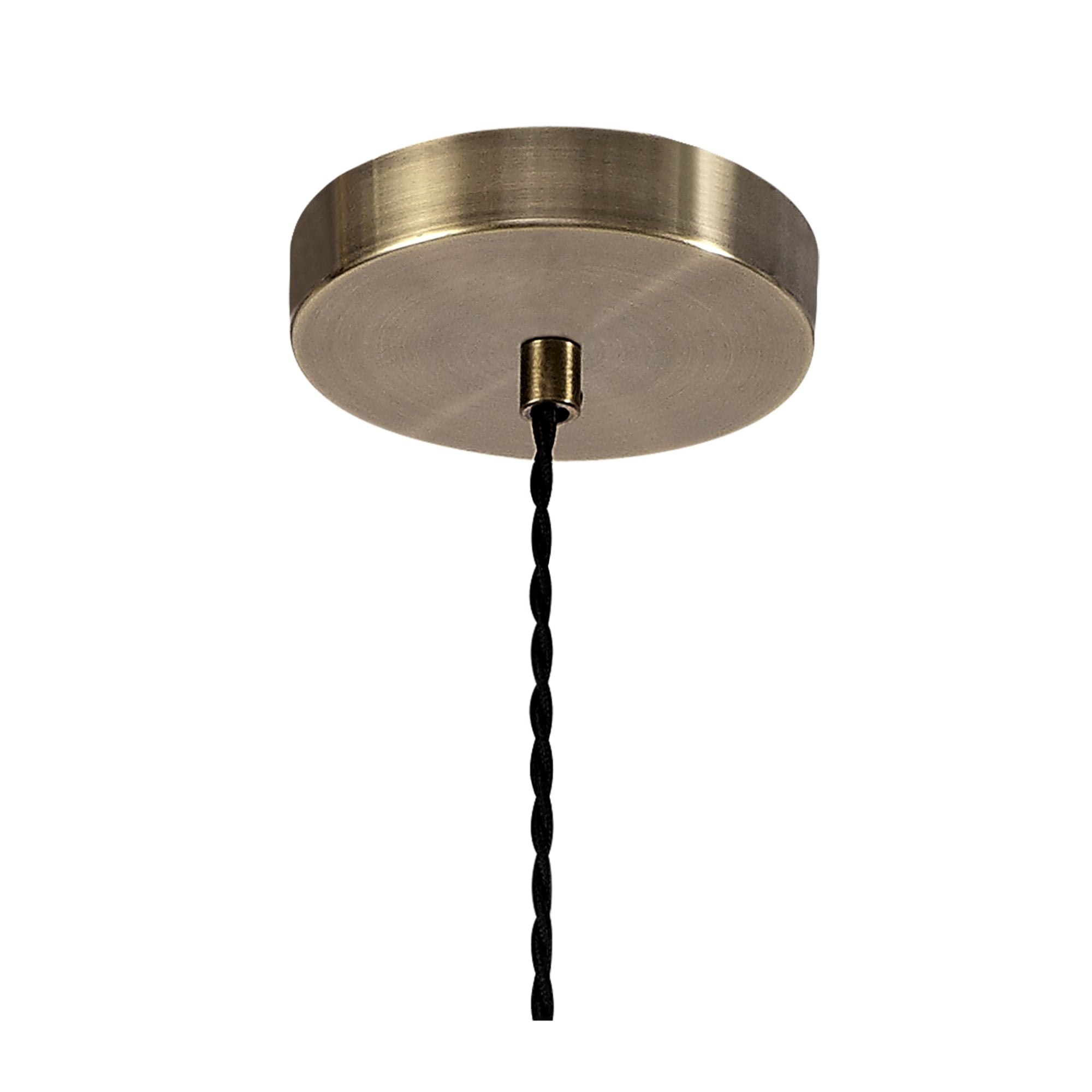 Fabula Churchill 3 Light Pendant - Antique Brass, Smoked & Amber Glass