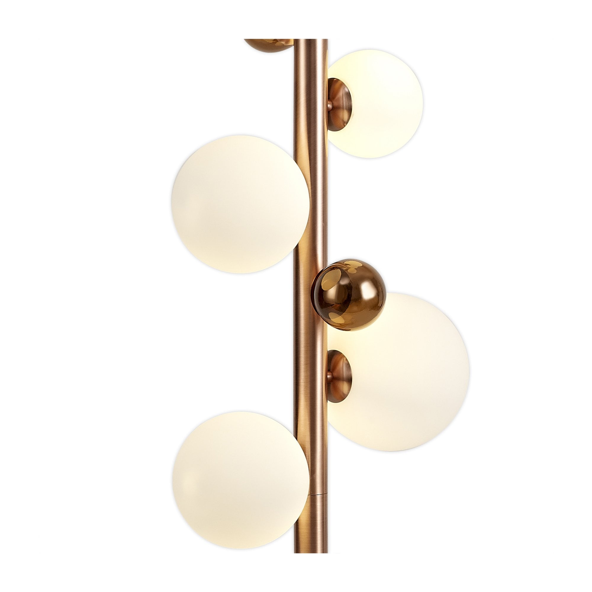 Fabula Roding 8 Light Floor Lamp - Antique Copper, White Marble, Opal & Copper Glass
