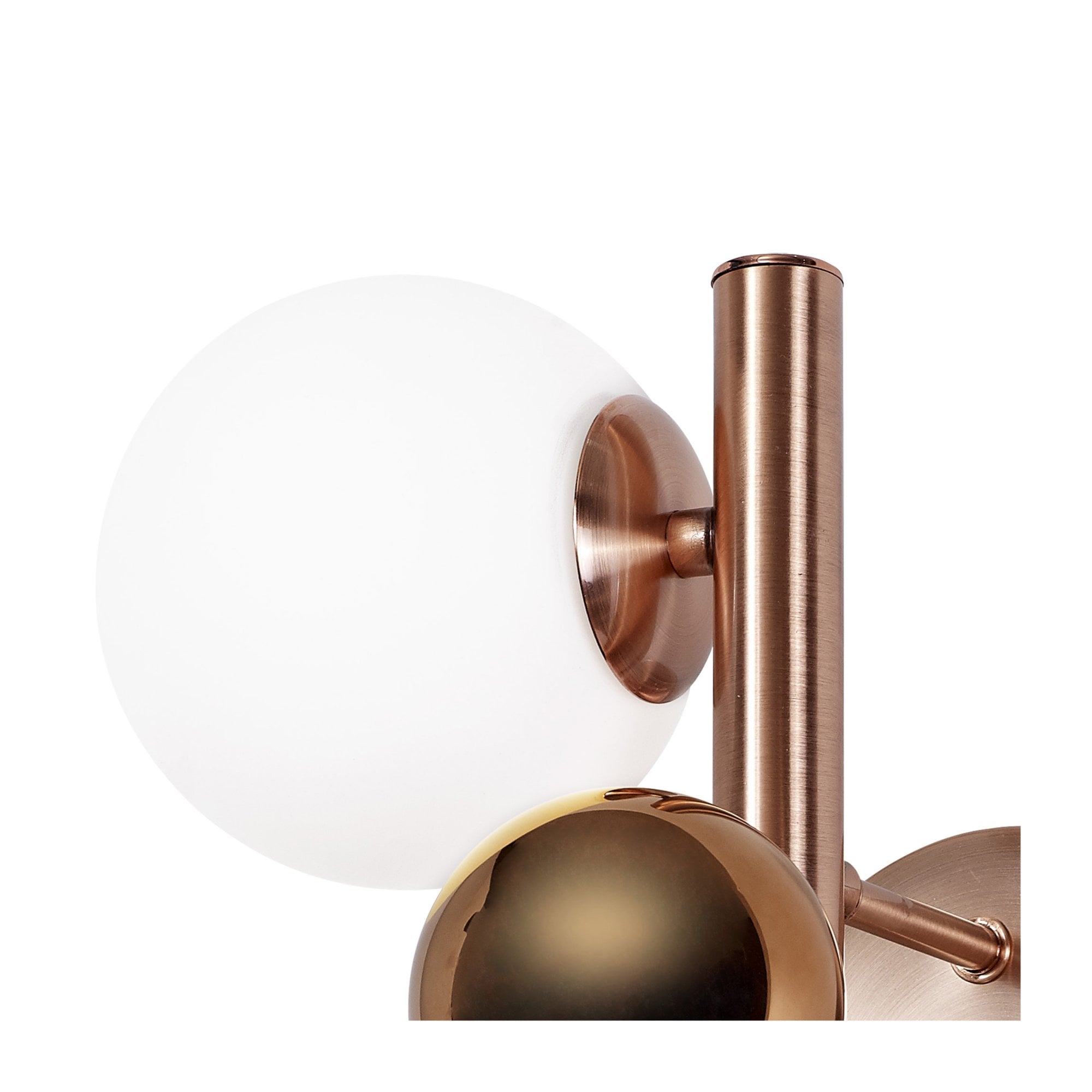 Fabula Roding 2 Light Wall Lamp - Antique Copper, Opal & Copper Glass