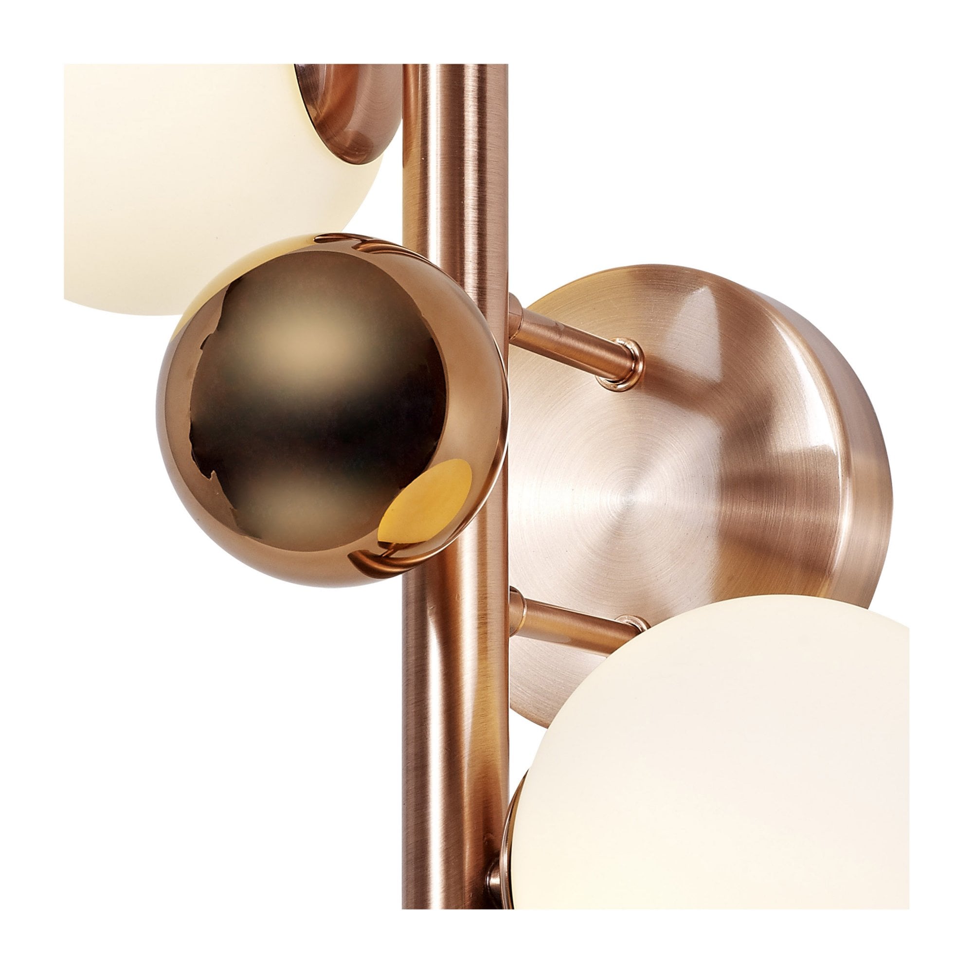 Fabula Roding 2 Light Wall Lamp - Antique Copper, Opal & Copper Glass