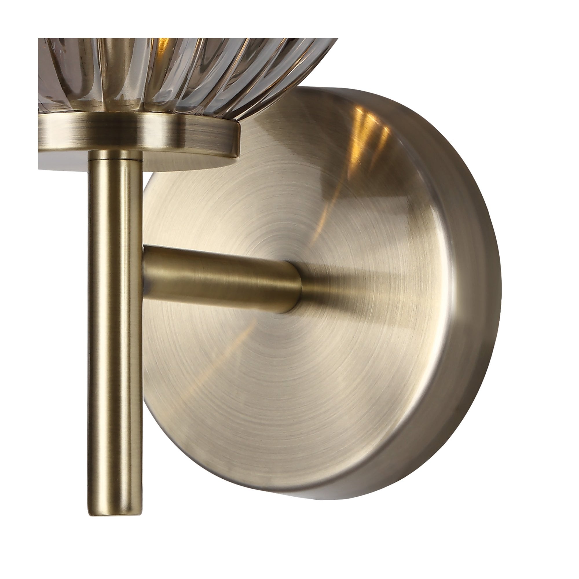 Fabula Churchill Single Wall Lamp - Antique Brass & Smoked Glass