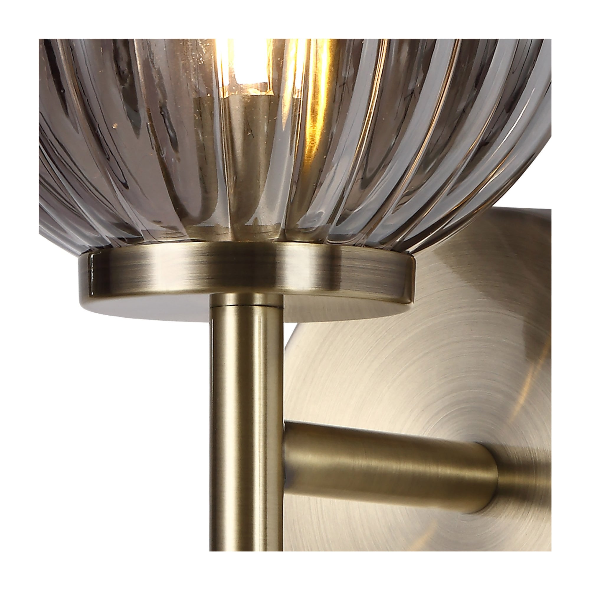 Fabula Churchill Single Wall Lamp - Antique Brass & Smoked Glass