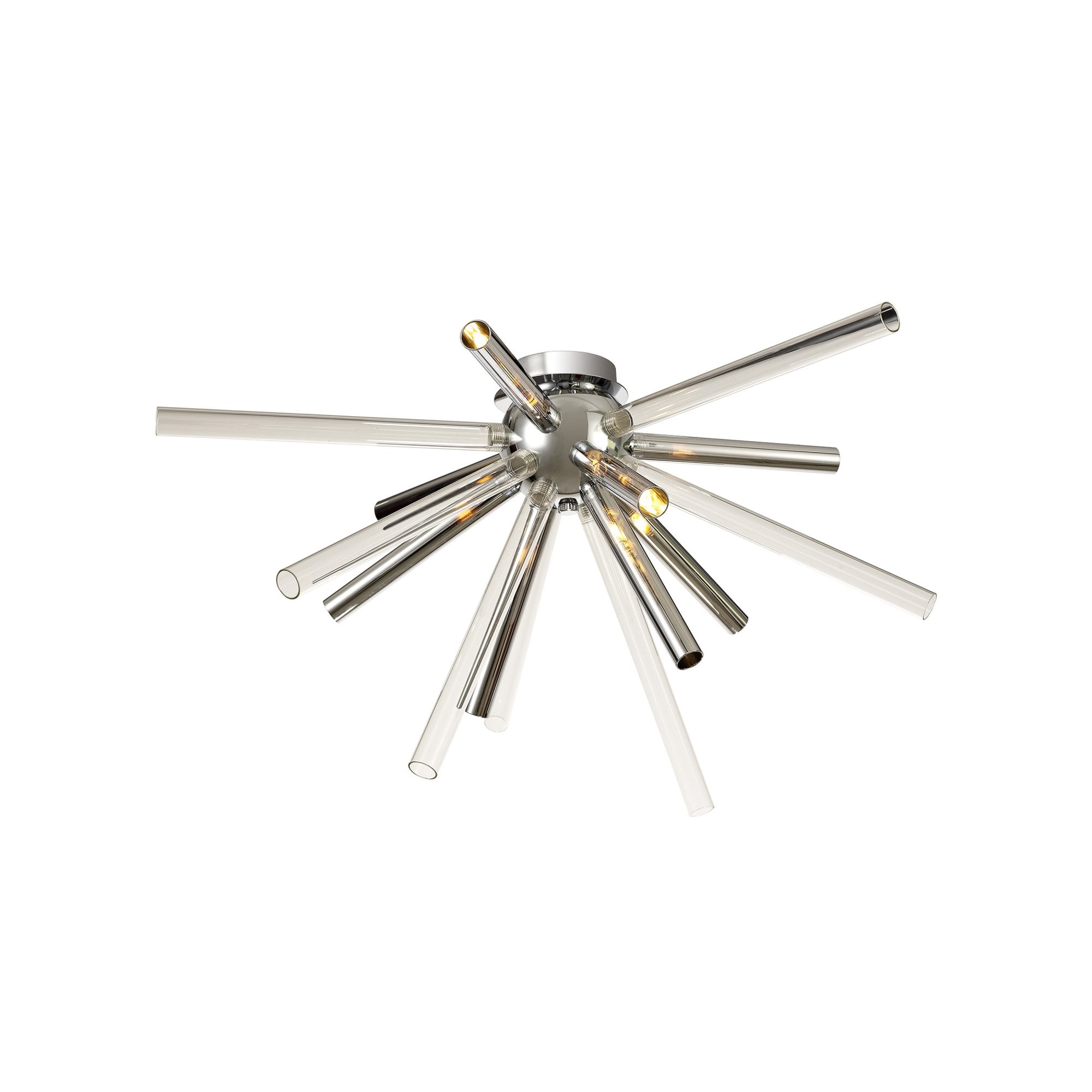 Fabula Chelmsford 8 Light Semi-Flush Light - Polished Chrome, Clear & Chrome Glass