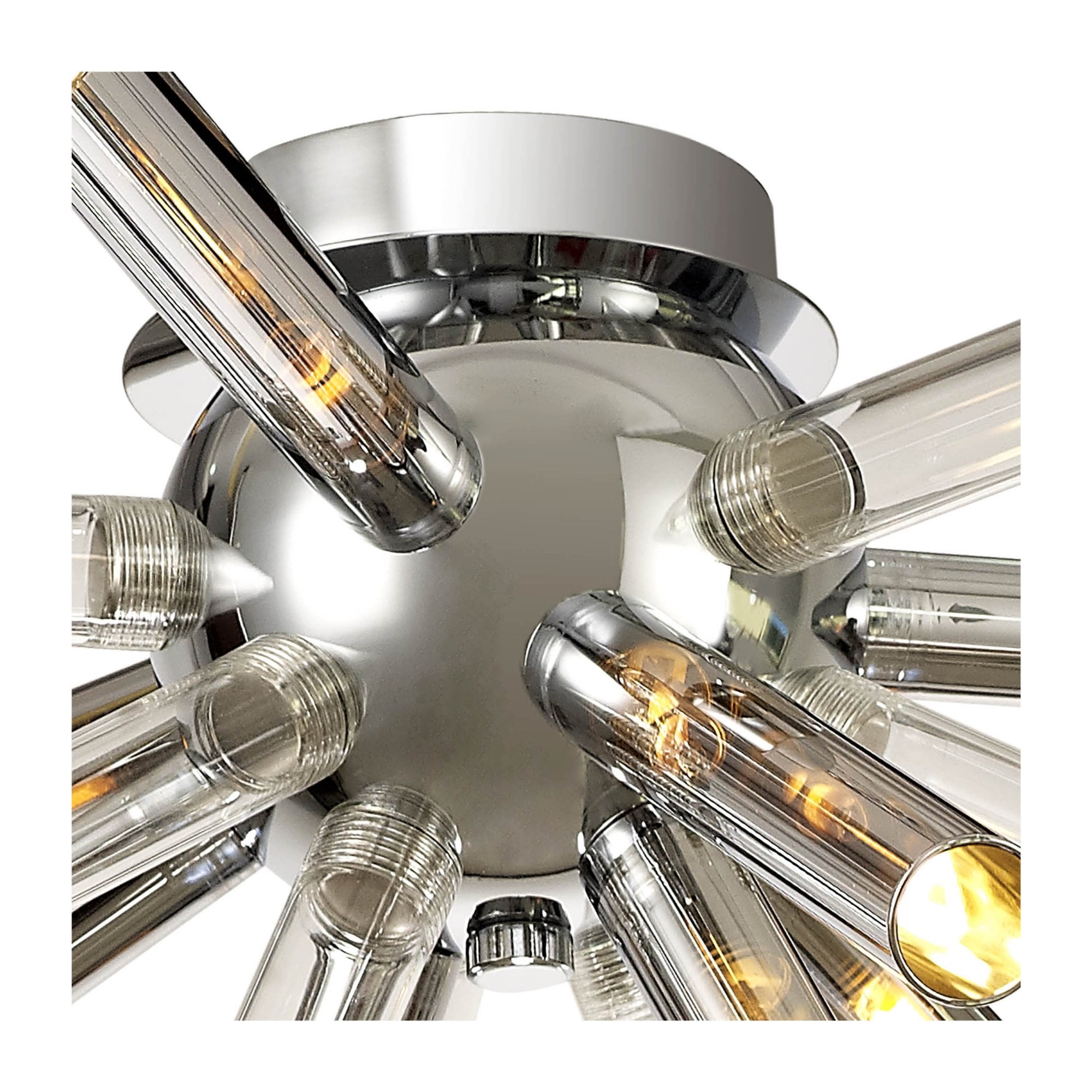 Fabula Chelmsford 8 Light Semi-Flush Light - Polished Chrome, Clear & Chrome Glass