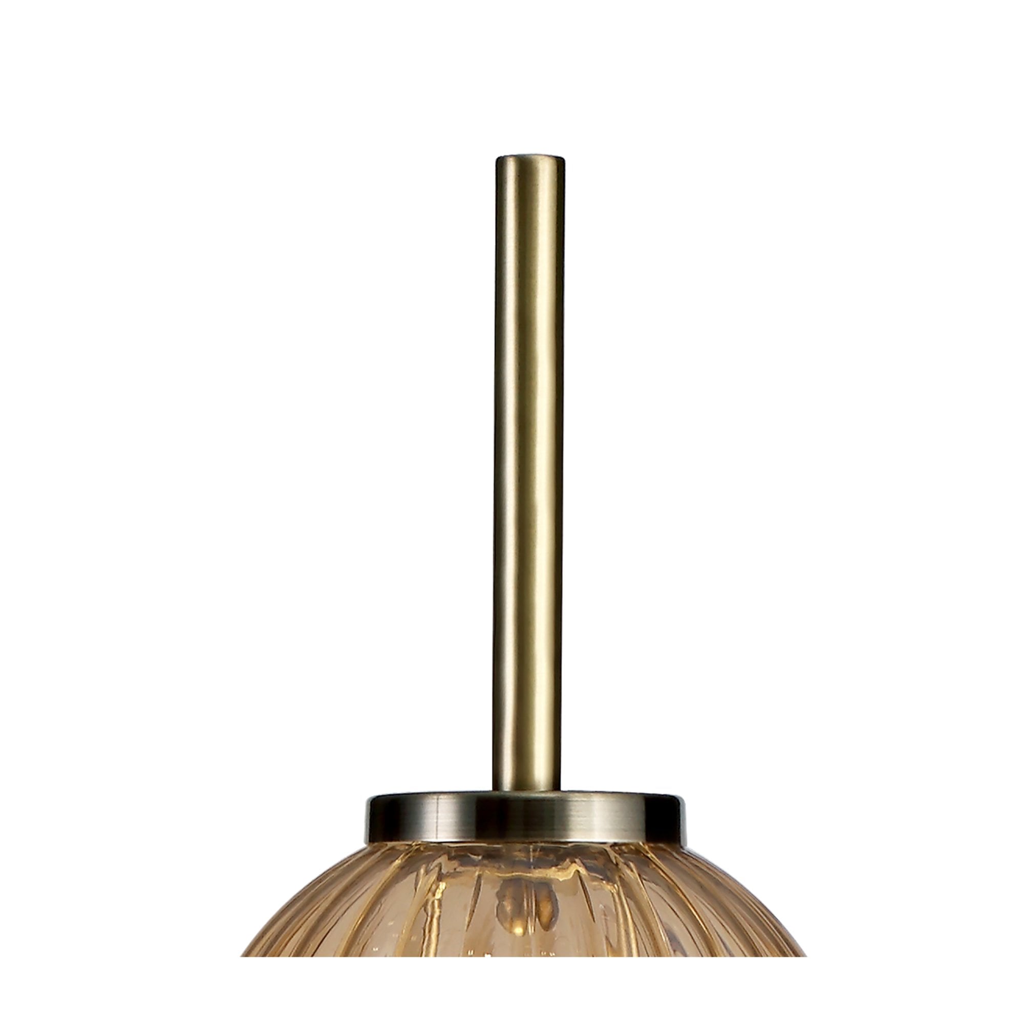 Fabula Churchill 3 Light Table Lamp - Antique Brass, Smoked & Amber Glass