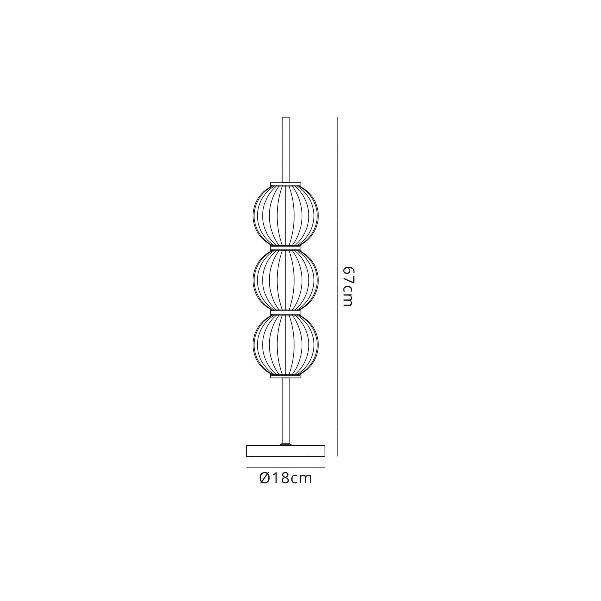 Fabula Churchill 3 Light Table Lamp - Antique Brass, Smoked & Amber Glass