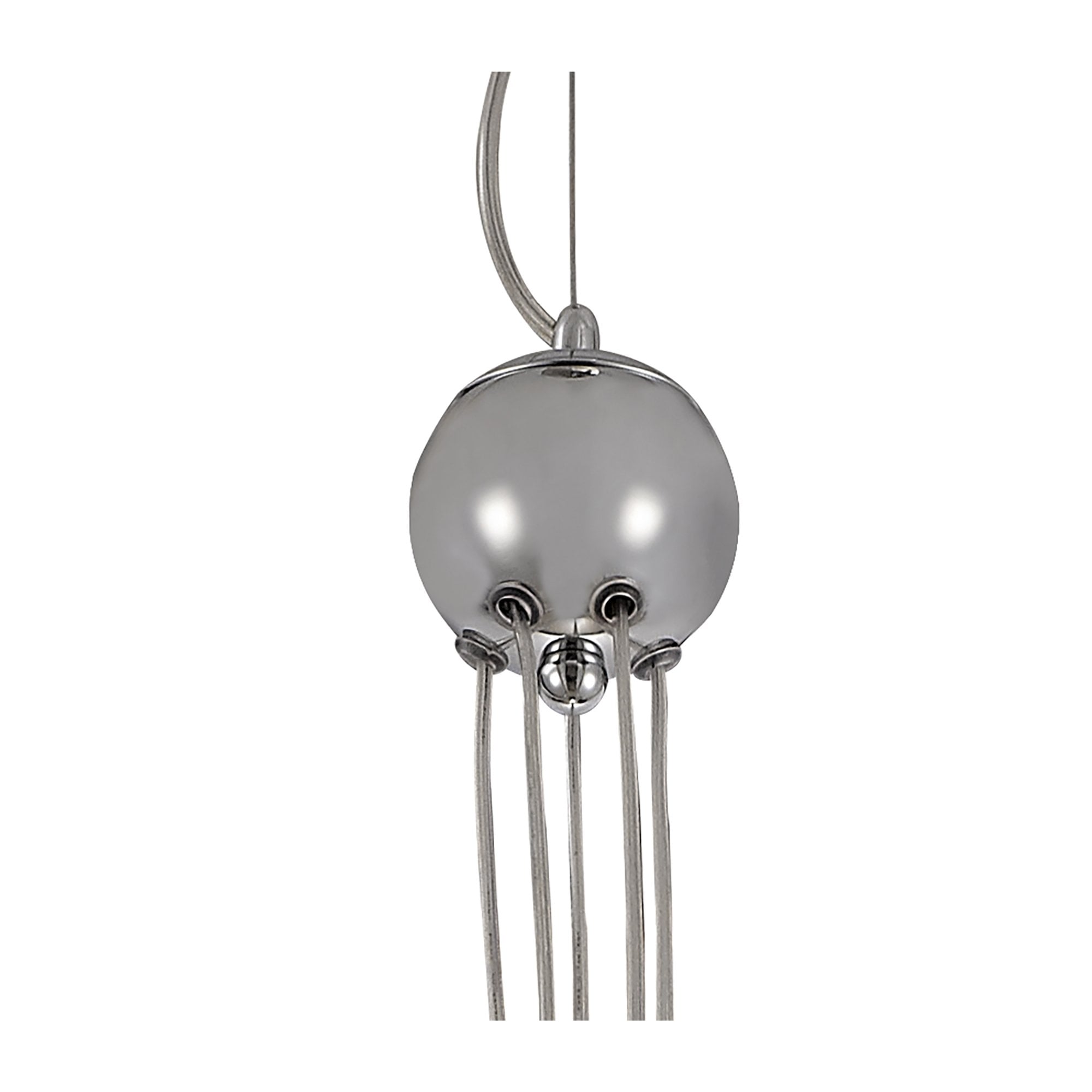 Fabula Roding 5 Light Pendant - Polished Chrome & Smoked Glass