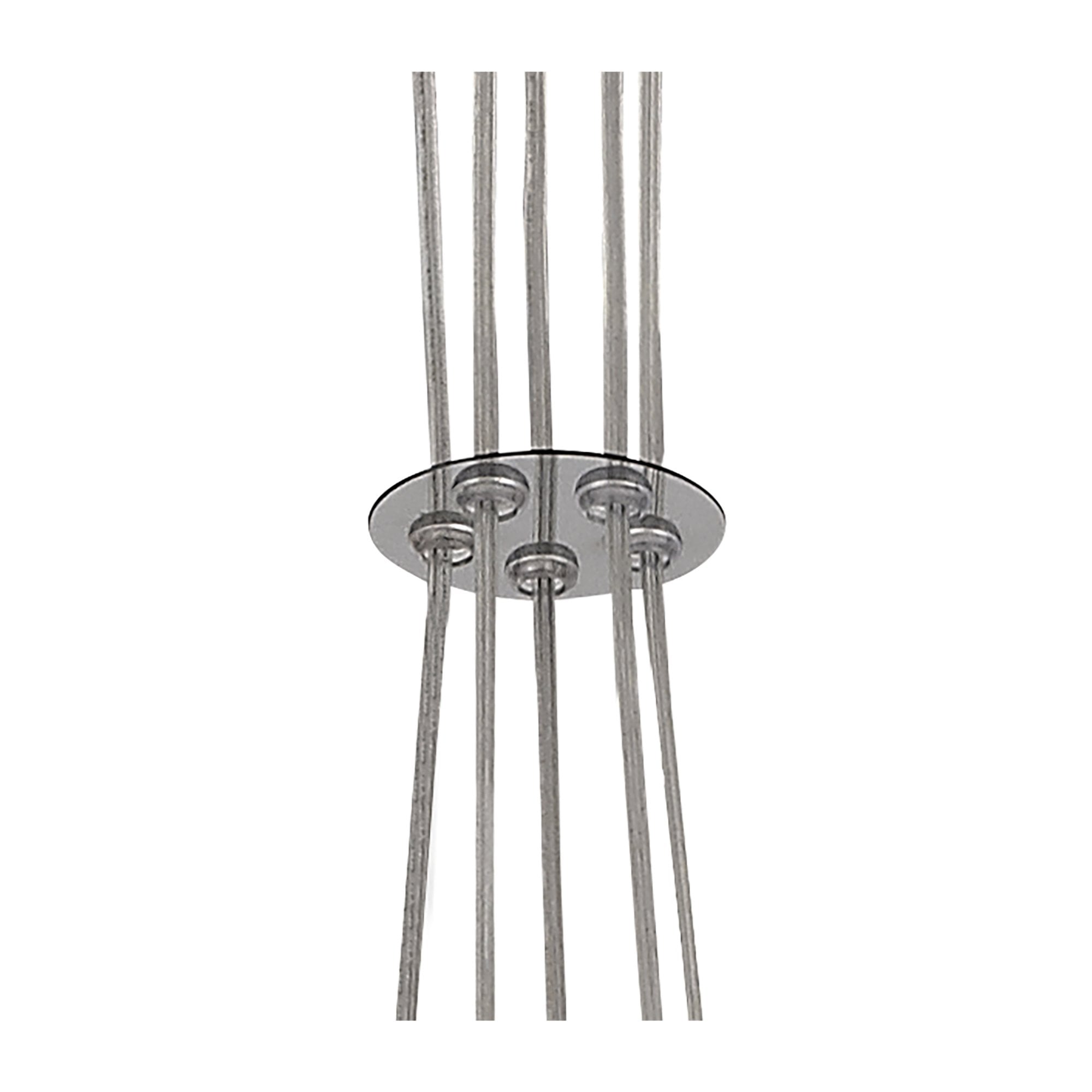 Fabula Roding 5 Light Pendant - Polished Chrome & Smoked Glass