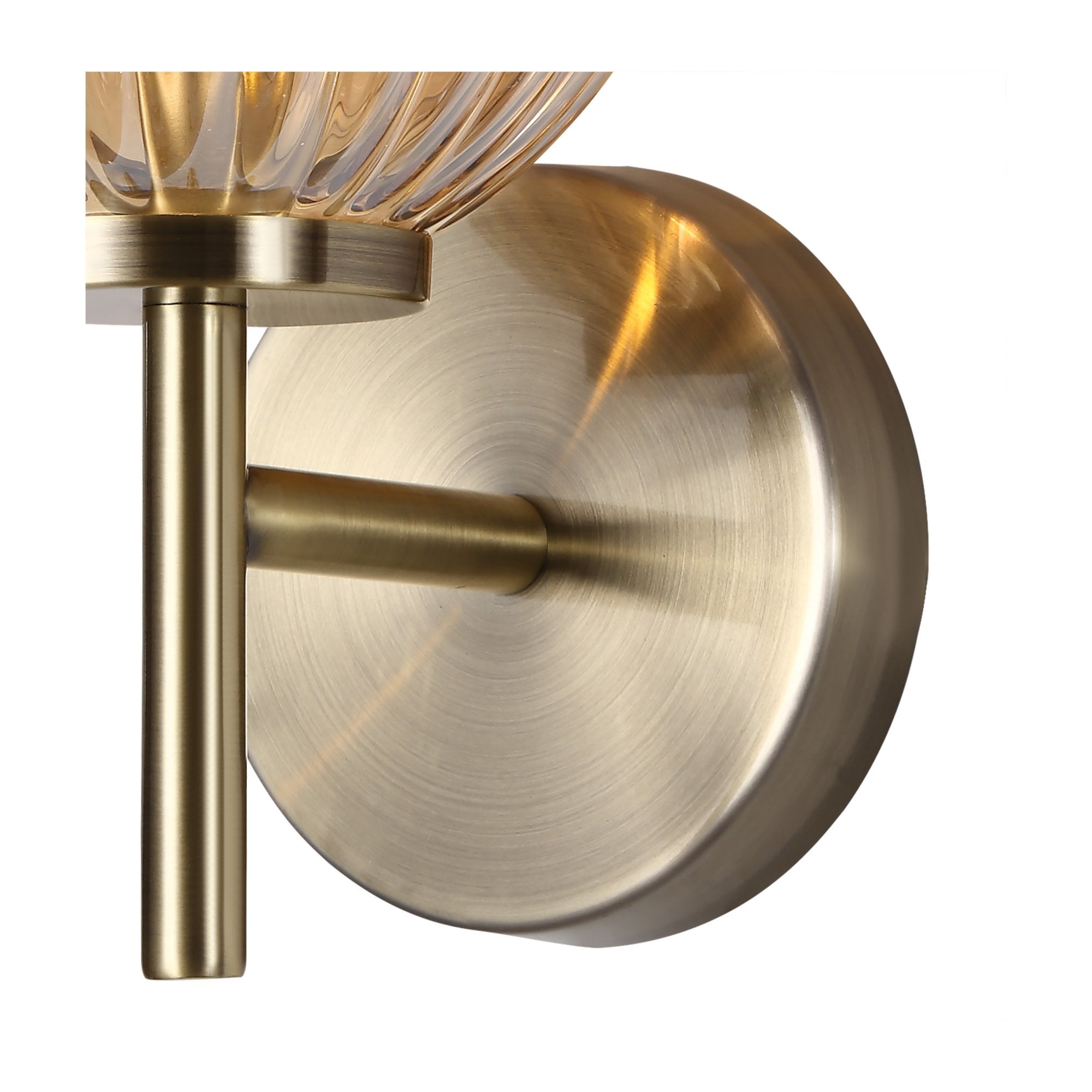 Fabula Churchill Single Wall Lamp - Antique Brass & Amber Glass