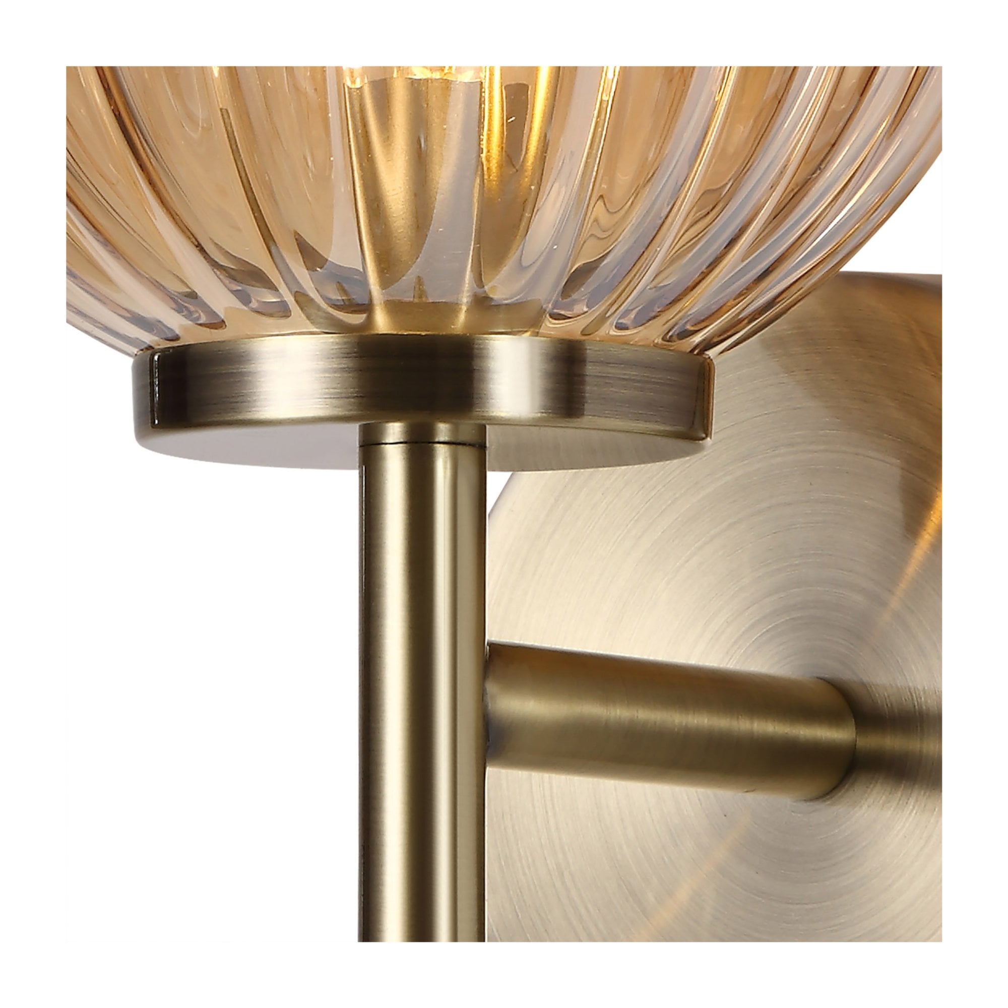 Fabula Churchill Single Wall Lamp - Antique Brass & Amber Glass