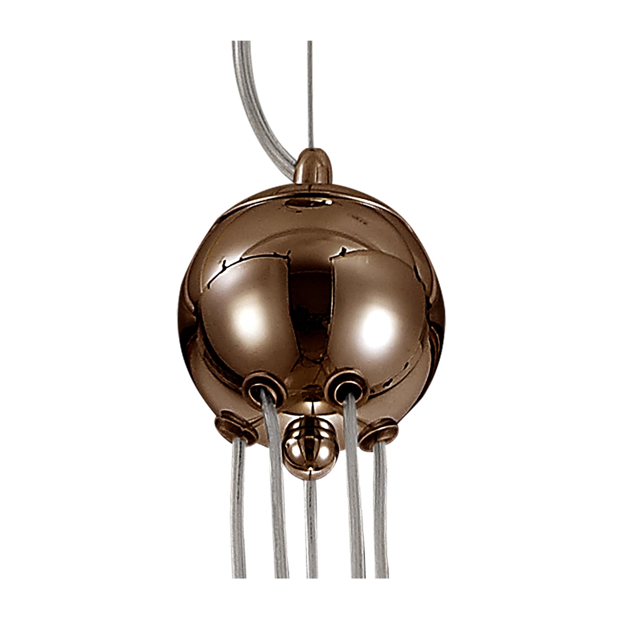 Fabula Roding 5 Light Pendant - Antique Copper, Opal & Copper Glass