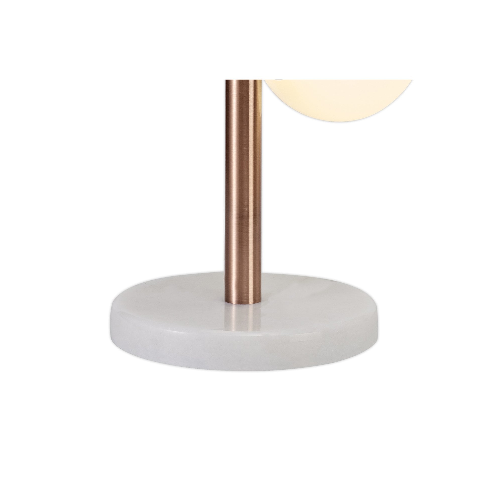 Fabula Roding 3 Light Table Lamp - Antique Copper, White Marble, Opal & Copper Glass