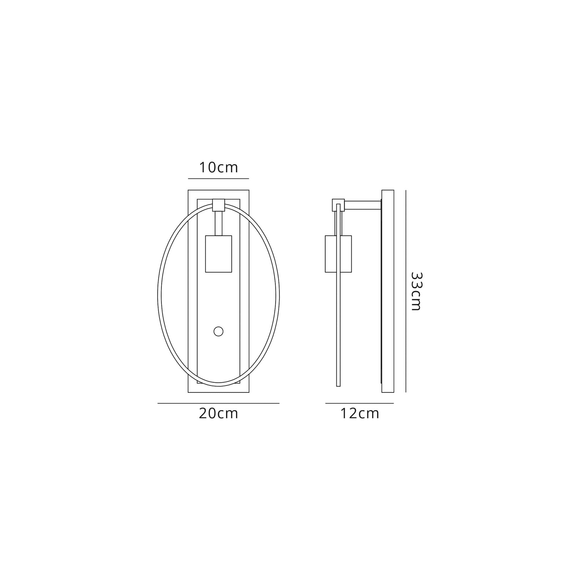 Fabula Silverdale Single Wall Lamp - Sand Gold & Matt Black