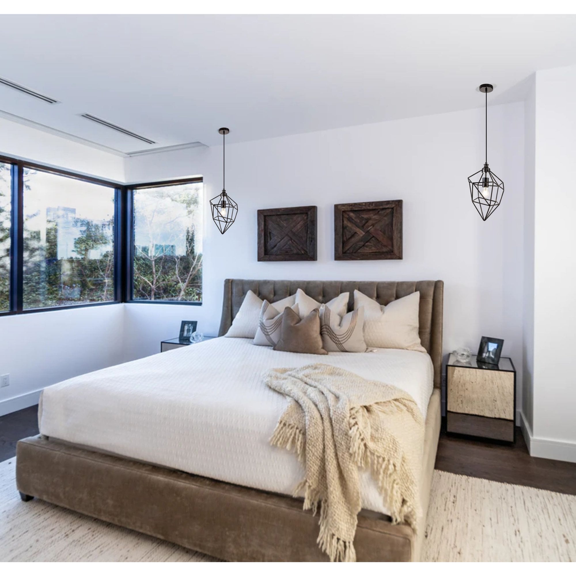 Fabula Austen Medium Single Pendant - Black Nickel