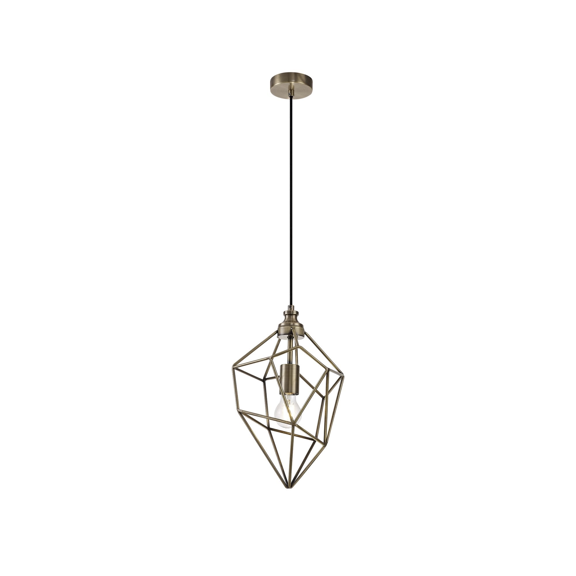 Fabula Austen Medium Single Pendant - Antique Brass
