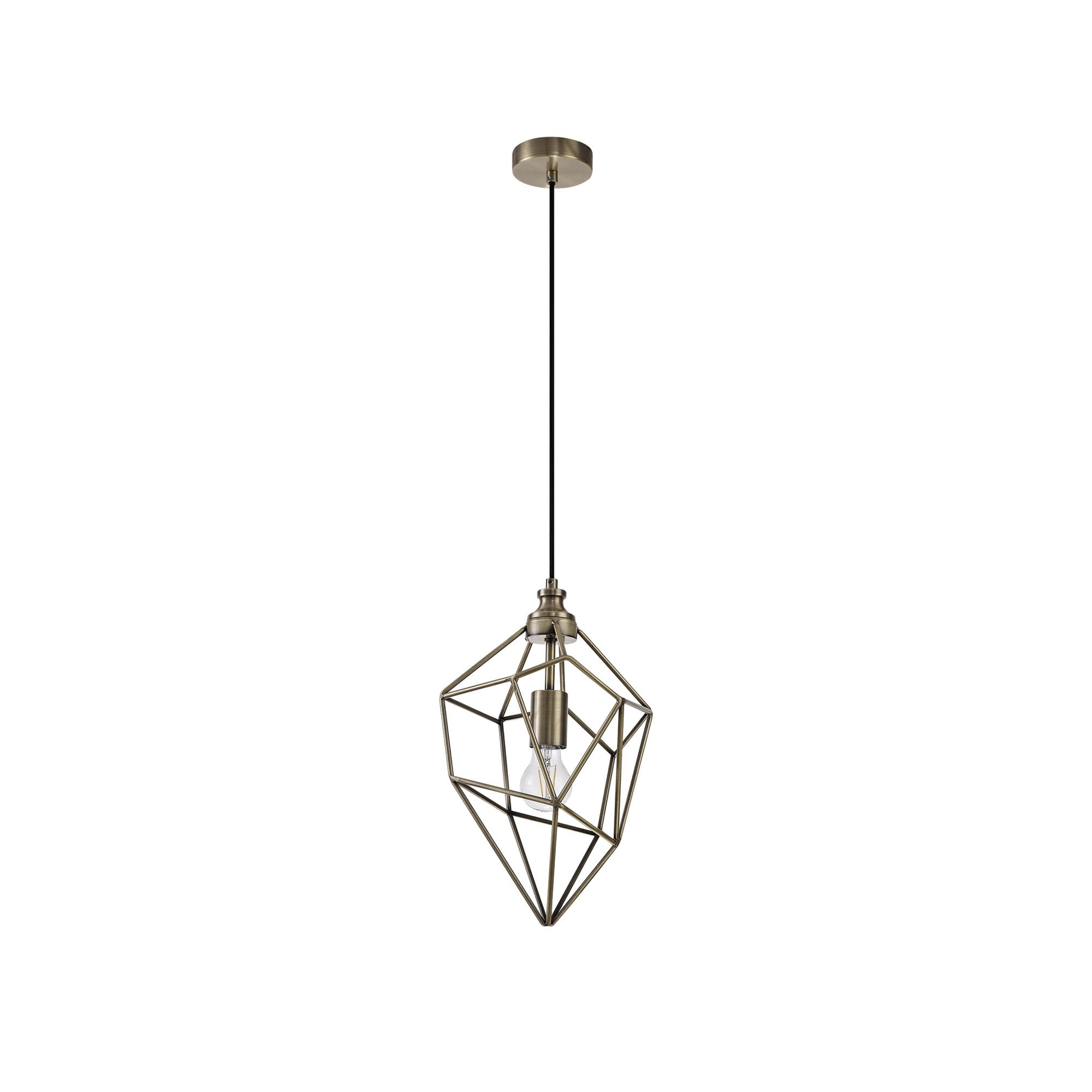 Fabula Austen Medium Single Pendant - Antique Brass