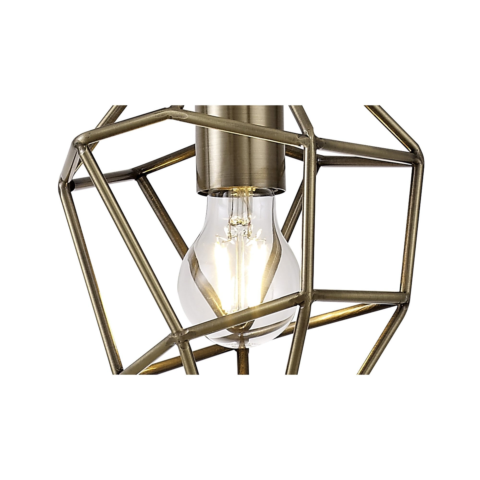 Fabula Austen Small Single Pendant - Antique Brass