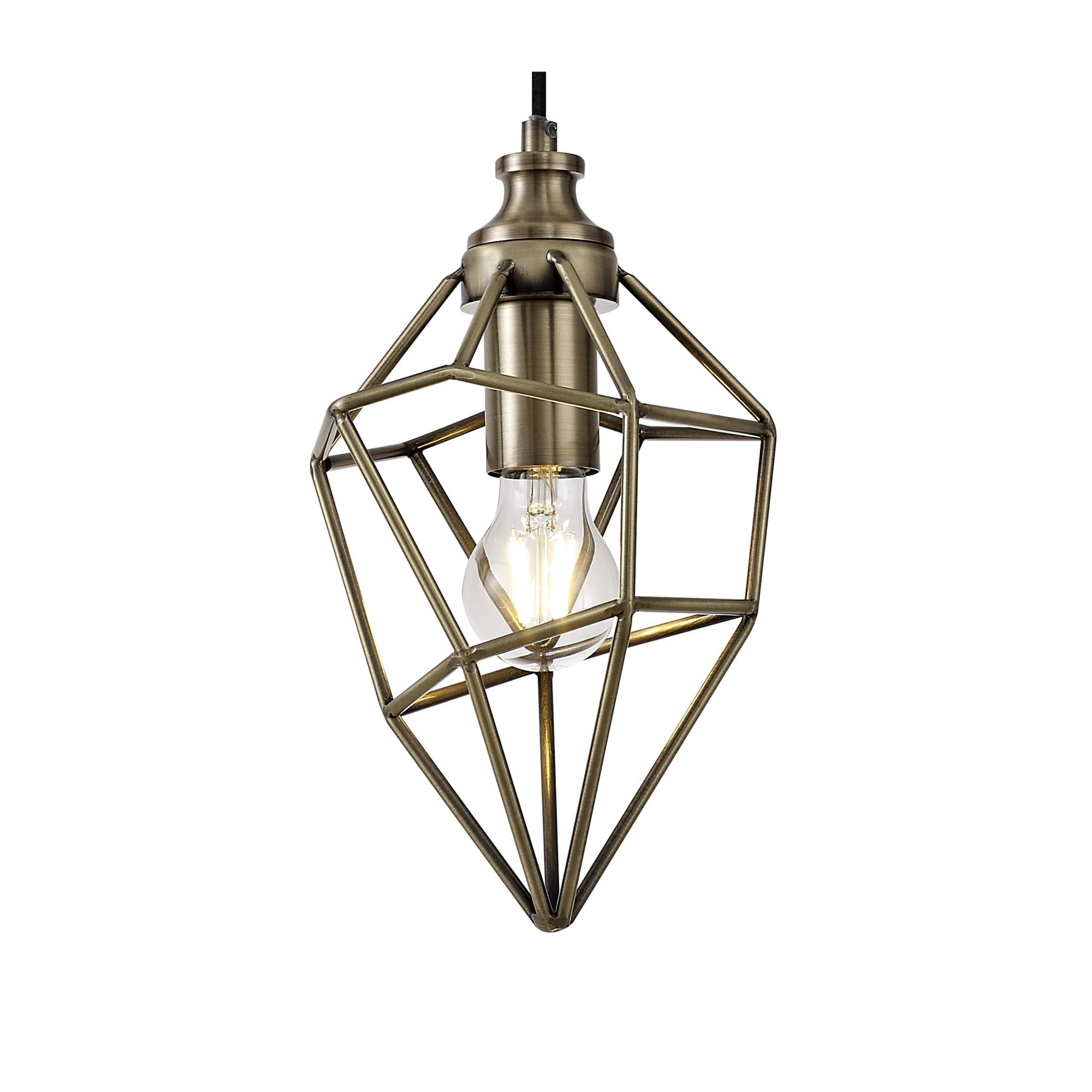 Fabula Austen Small Single Pendant - Antique Brass