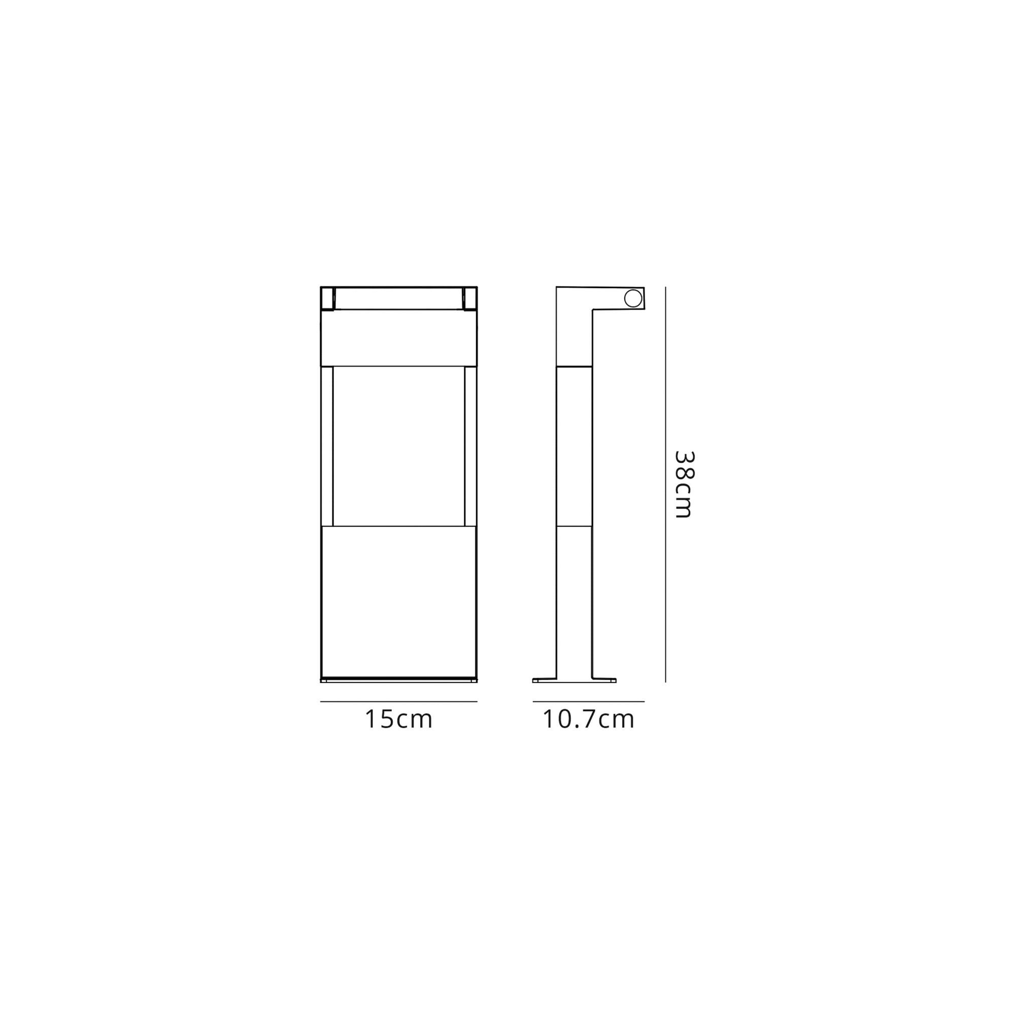 Fabula Drayton LED Short Post - Graphite Black - IP54