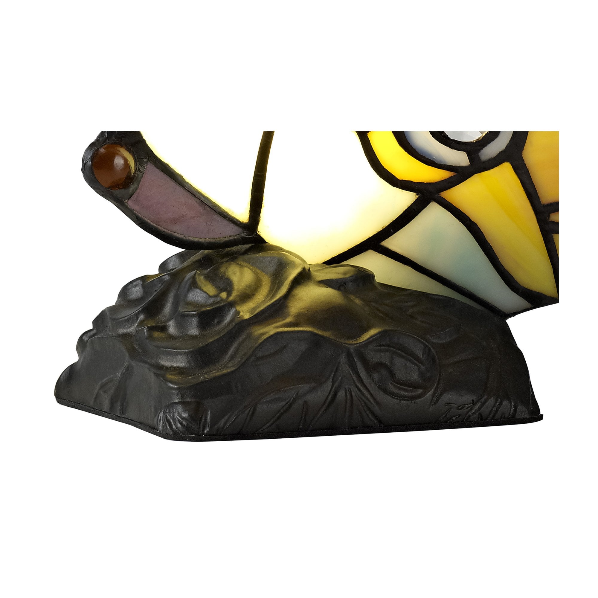 Fabula Lawton Tiffany Butterfly Table Lamp - Red, Yellow & Blue Glass