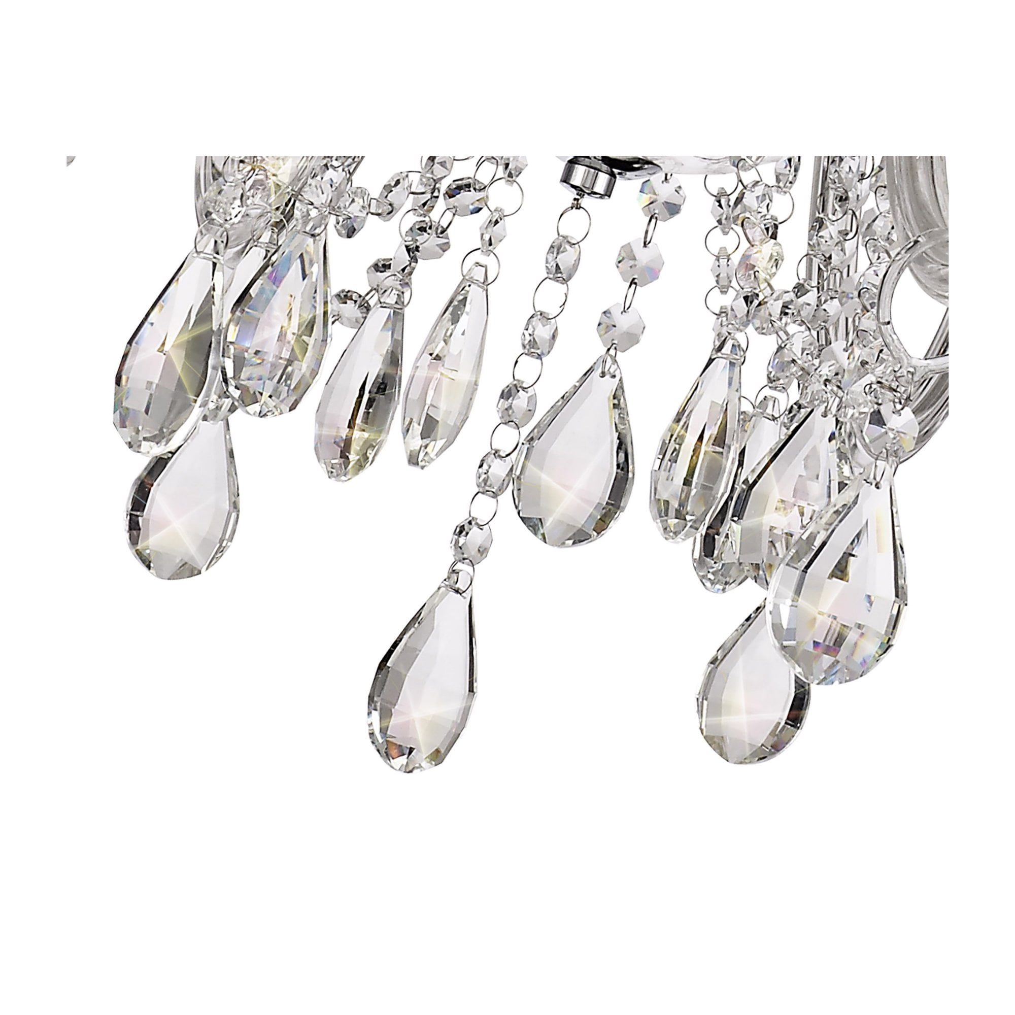 Fabula Hickman 8 Light Chandelier Pendant - Polished Chrome, Clear Glass & Crystal