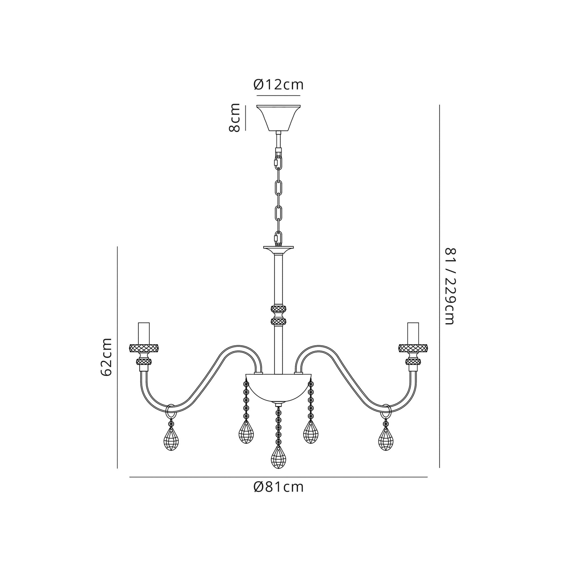Fabula Hickman 8 Light Chandelier Pendant - Polished Chrome, Clear Glass & Crystal