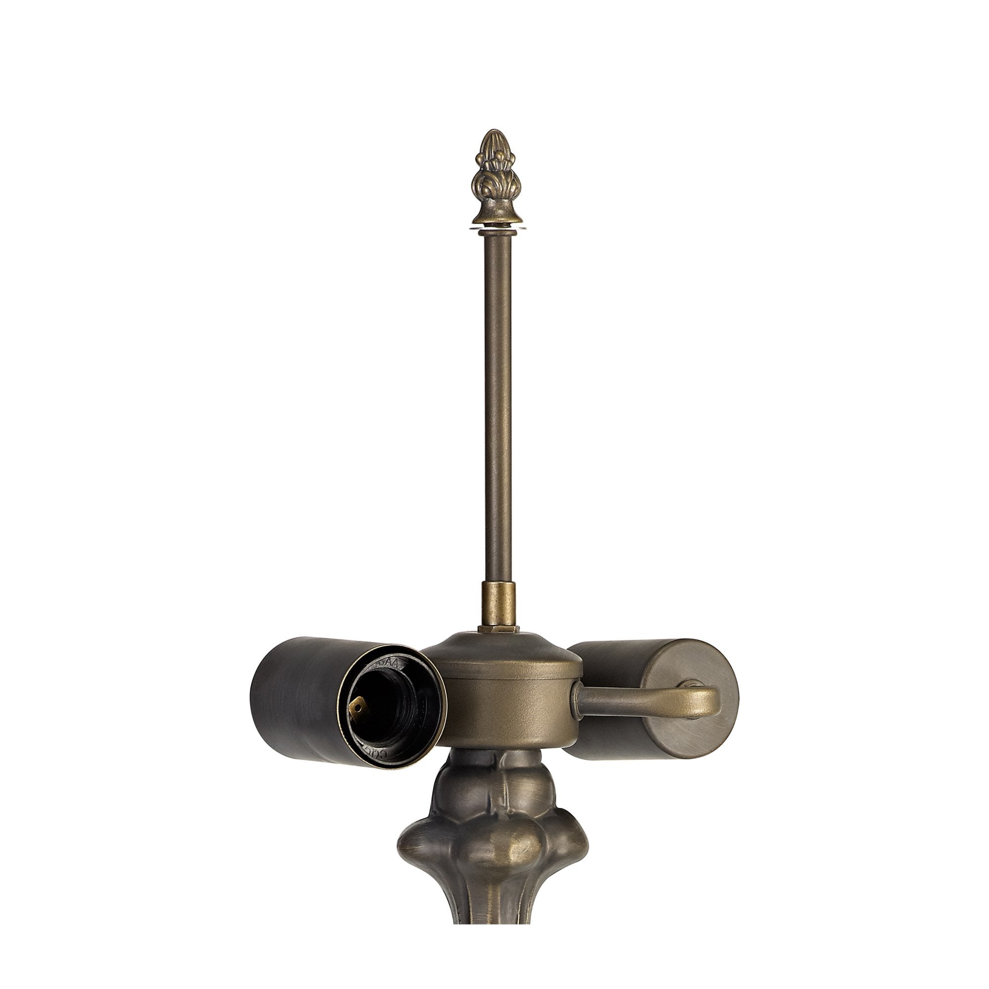 Fabula Harvest 2 Light Curved Tiffany Table Lamp Base - Aged Antique Brass - Base Only