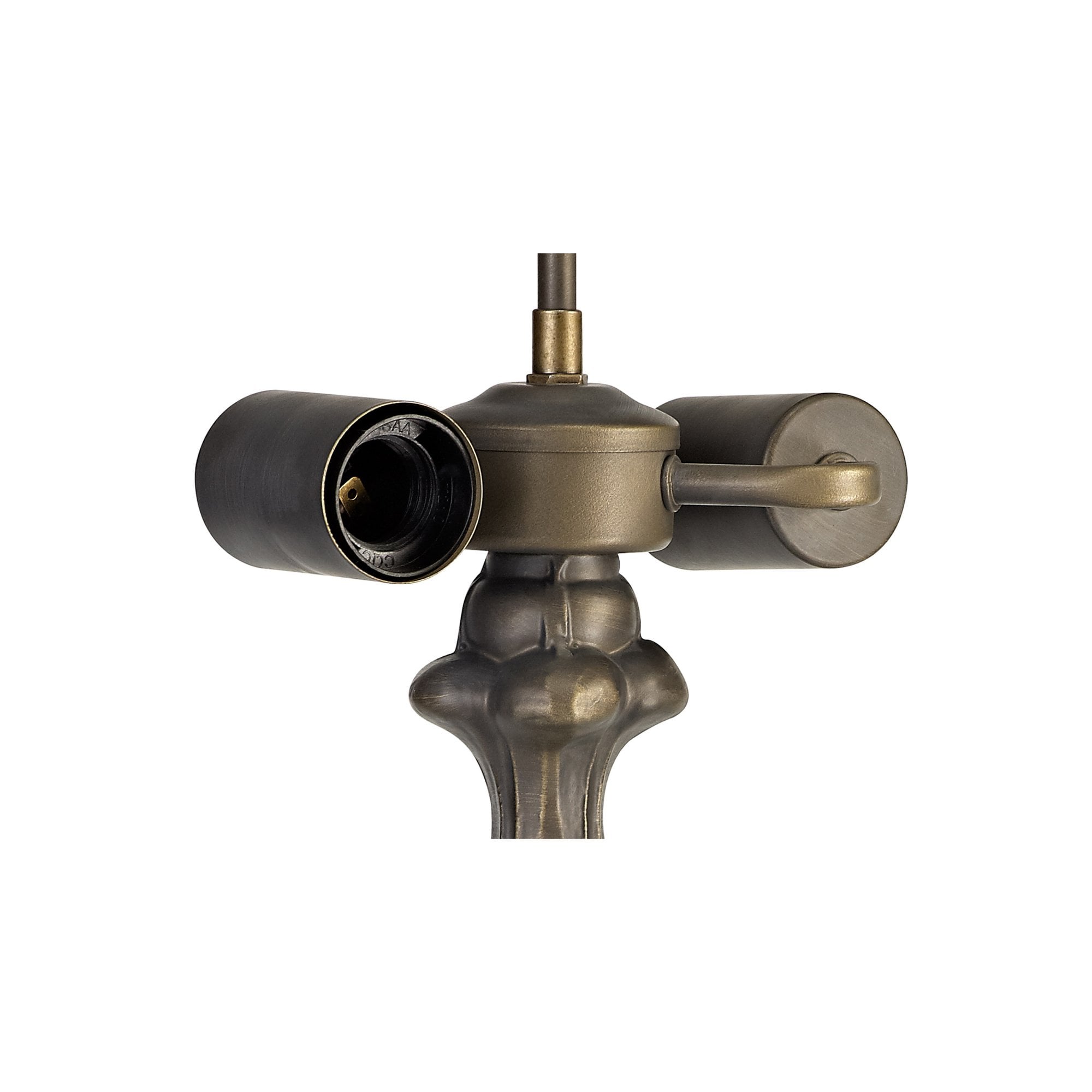 Fabula Harvest 2 Light Curved Tiffany Table Lamp Base - Aged Antique Brass - Base Only