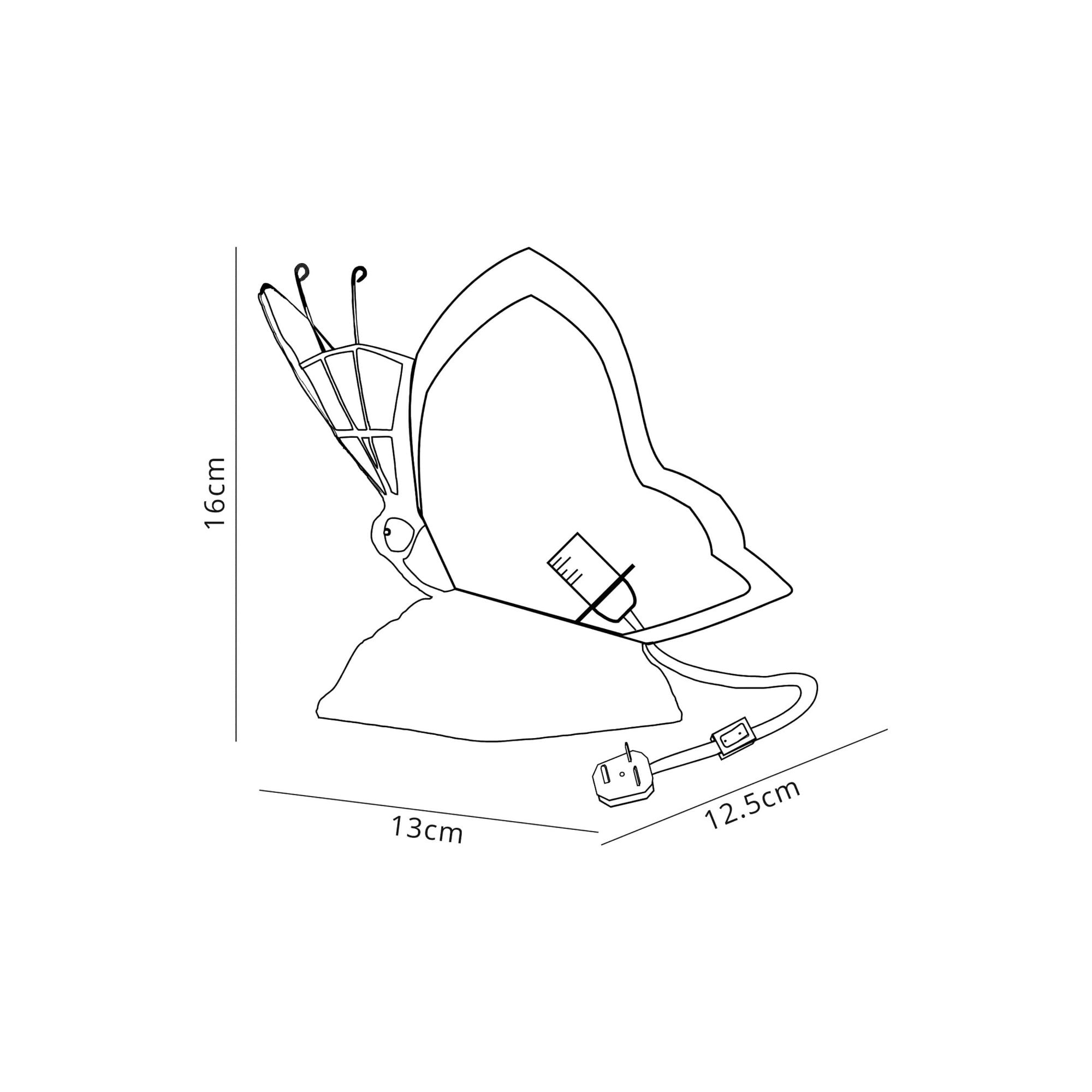 Fabula Lawton Tiffany Butterfly Table Lamp - Blue & Brown Glass
