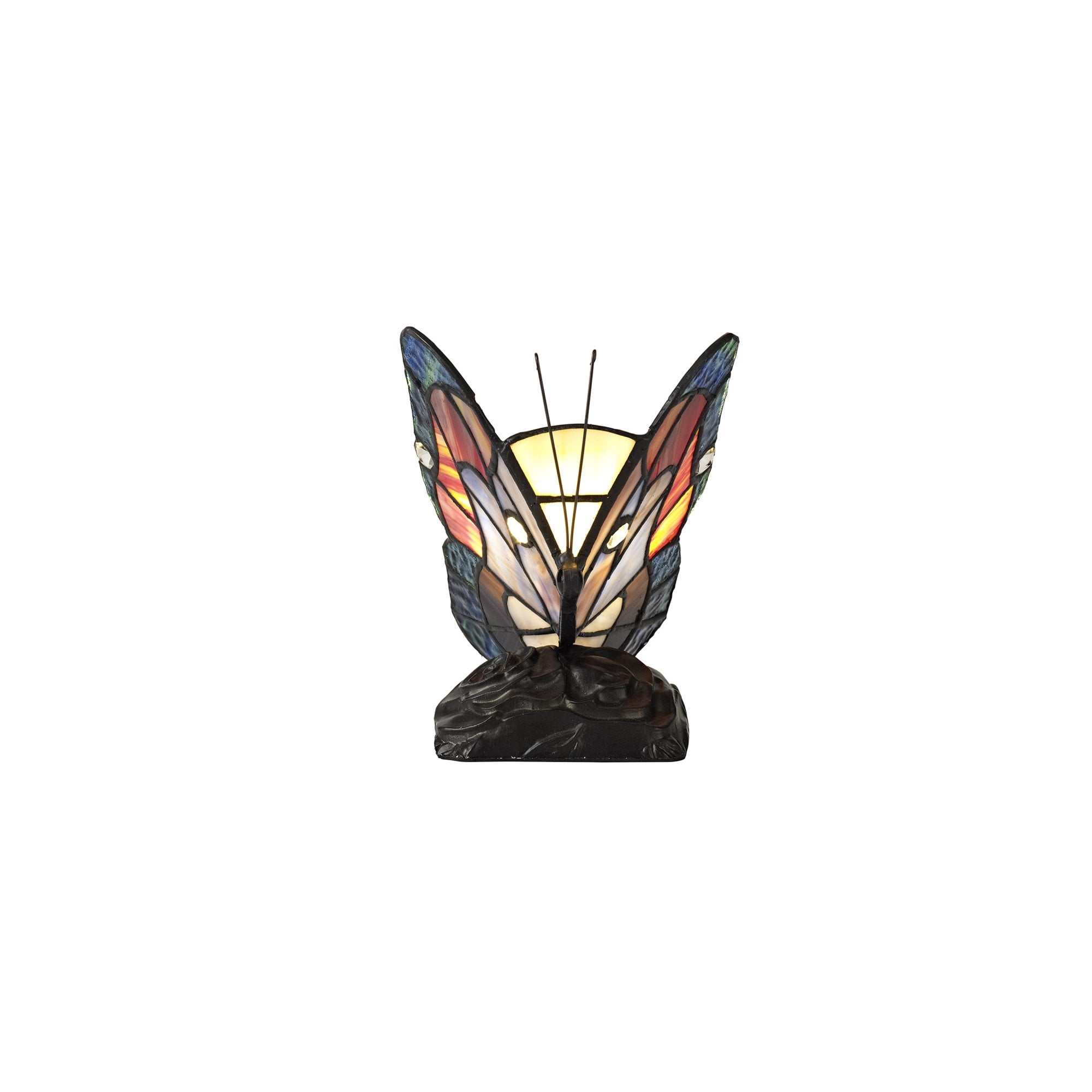 Fabula Lawton Tiffany Butterfly Table Lamp - Blue & Brown Glass