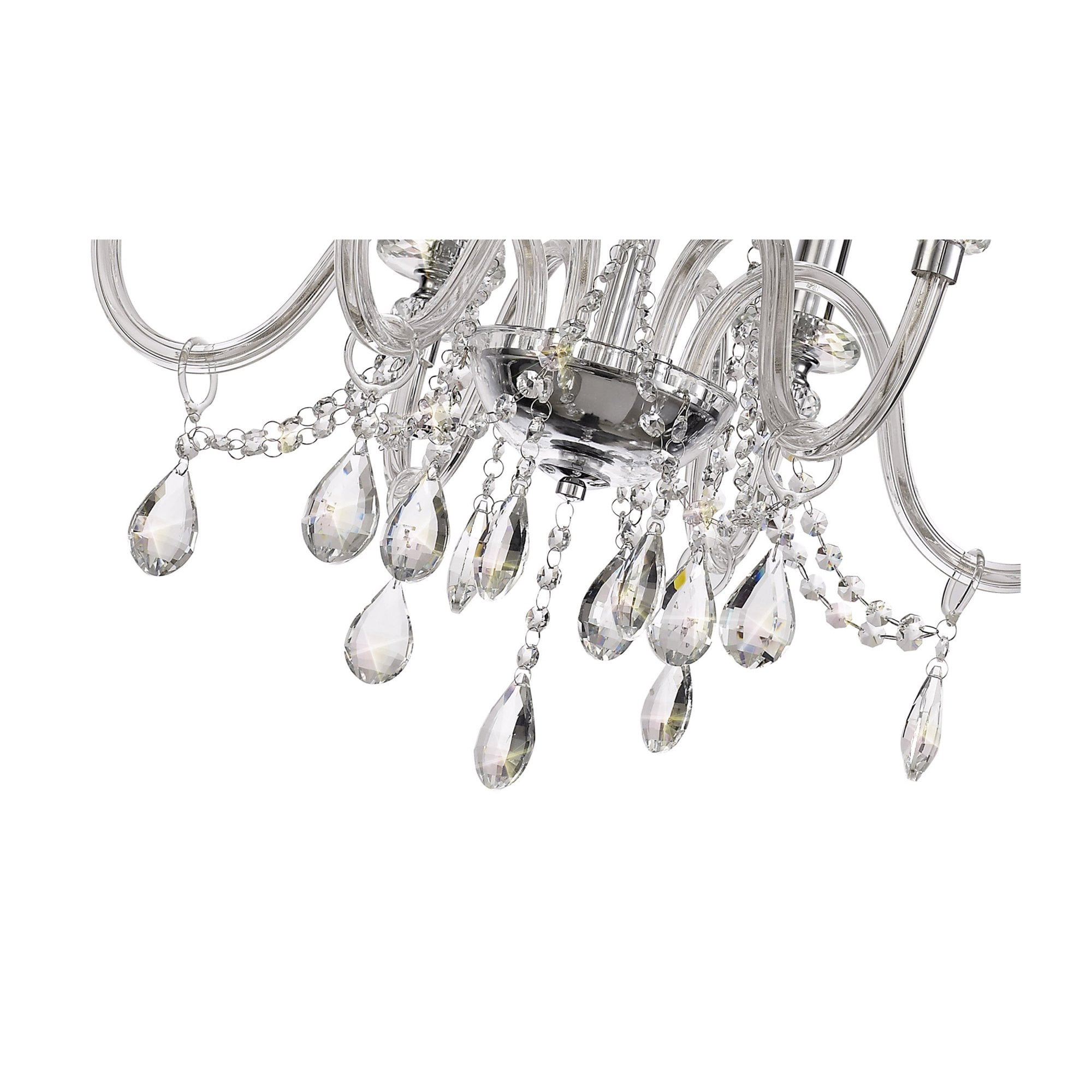 Fabula Hickman 6 Light Chandelier Pendant - Polished Chrome, Clear Glass & Crystal