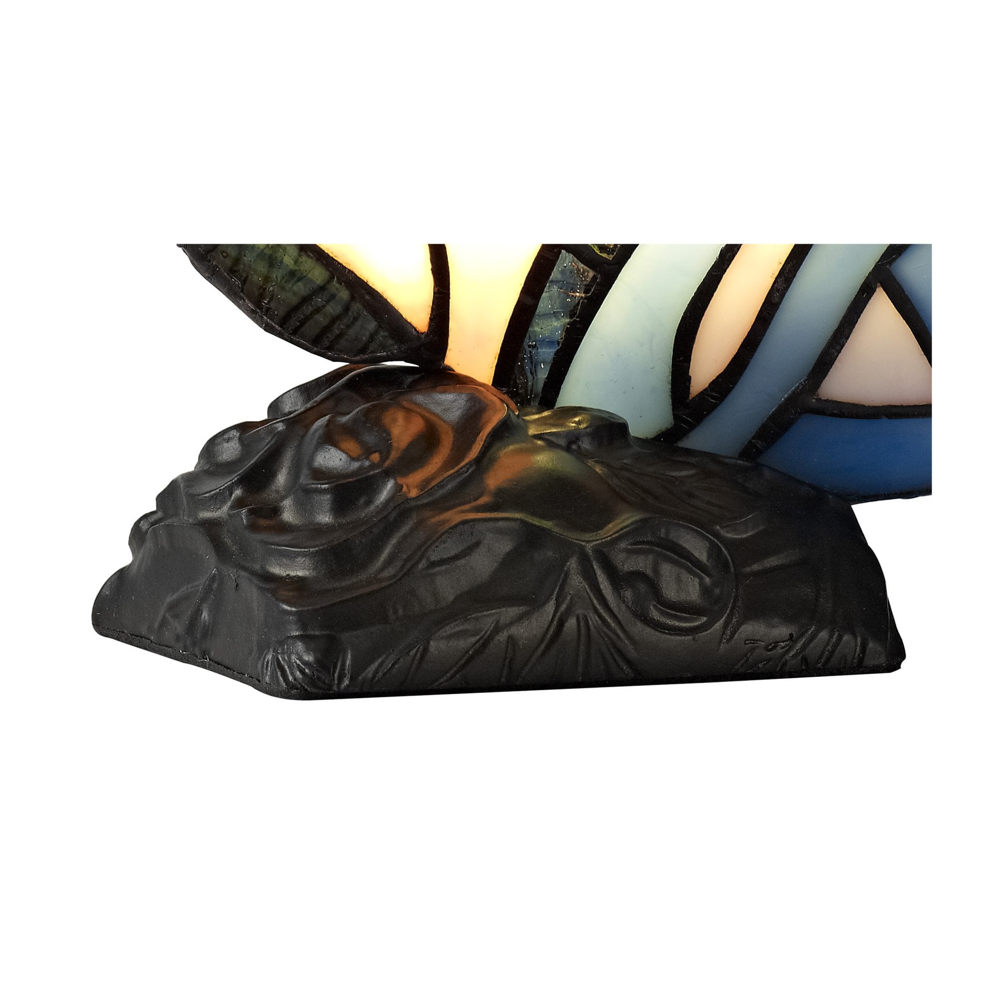 Fabula Lawton Tiffany Butterfly Table Lamp - Blue & Pink Glass