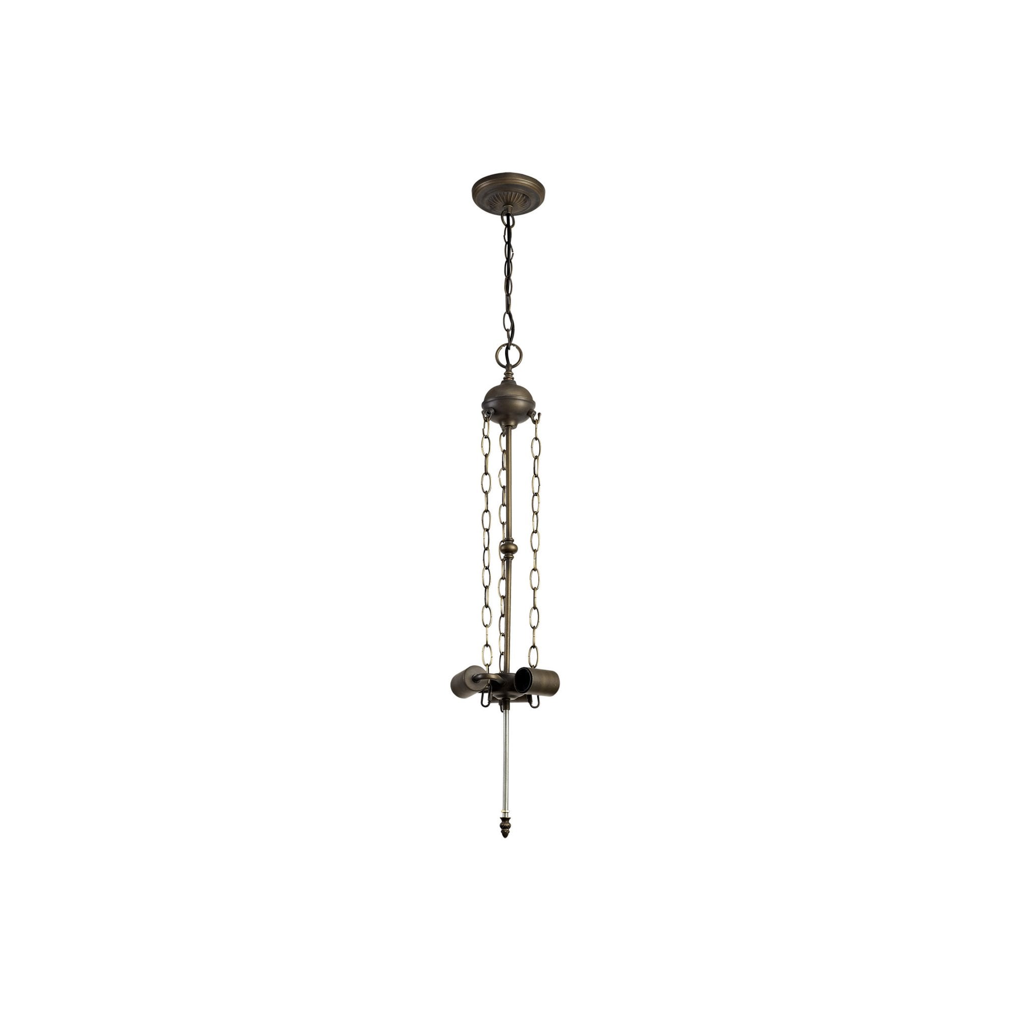 Fabula Harvest 3 Light Uplighter Tiffany Suspension Kit - Aged Antique Brass - Frame Only