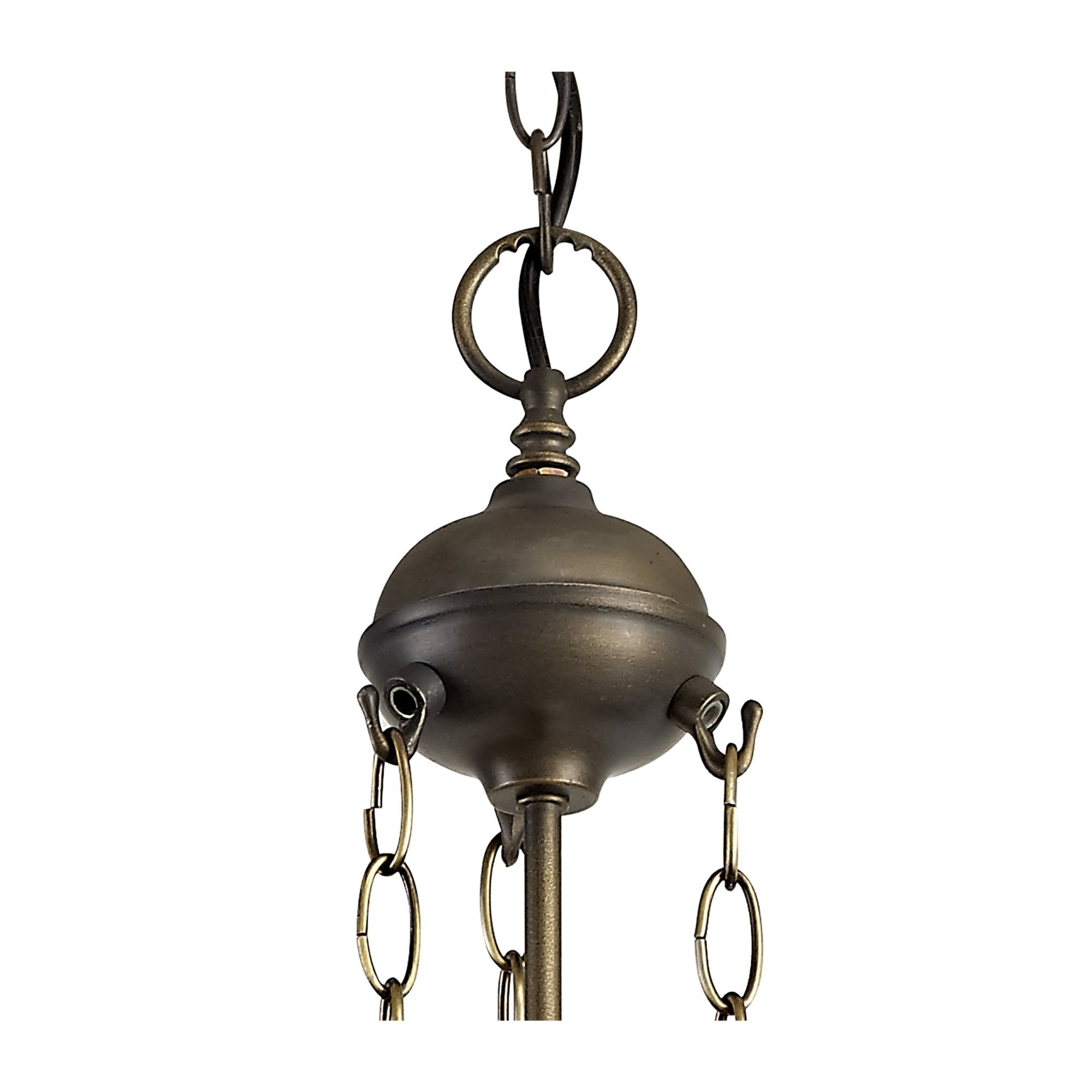 Fabula Harvest 3 Light Uplighter Tiffany Suspension Kit - Aged Antique Brass - Frame Only