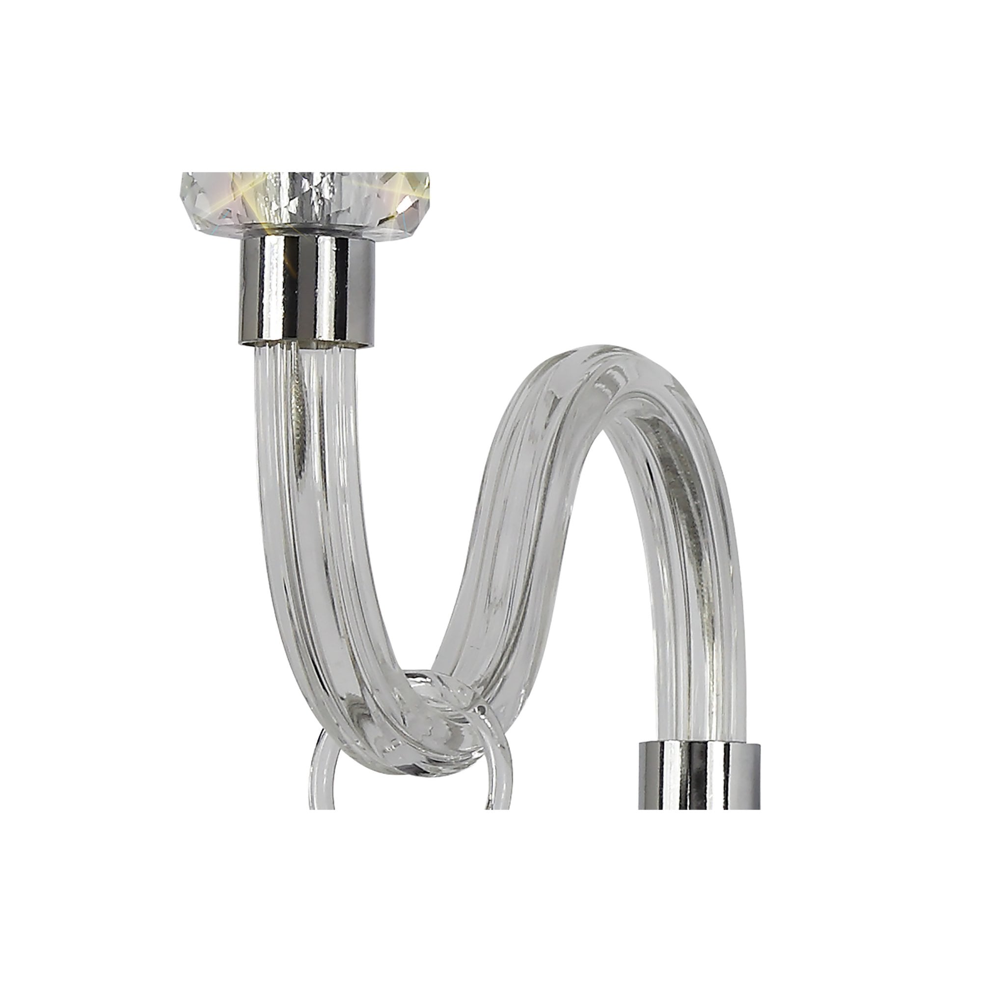 Fabula Hickman Single Wall Lamp - Polished Chrome, Clear Glass & Crystal