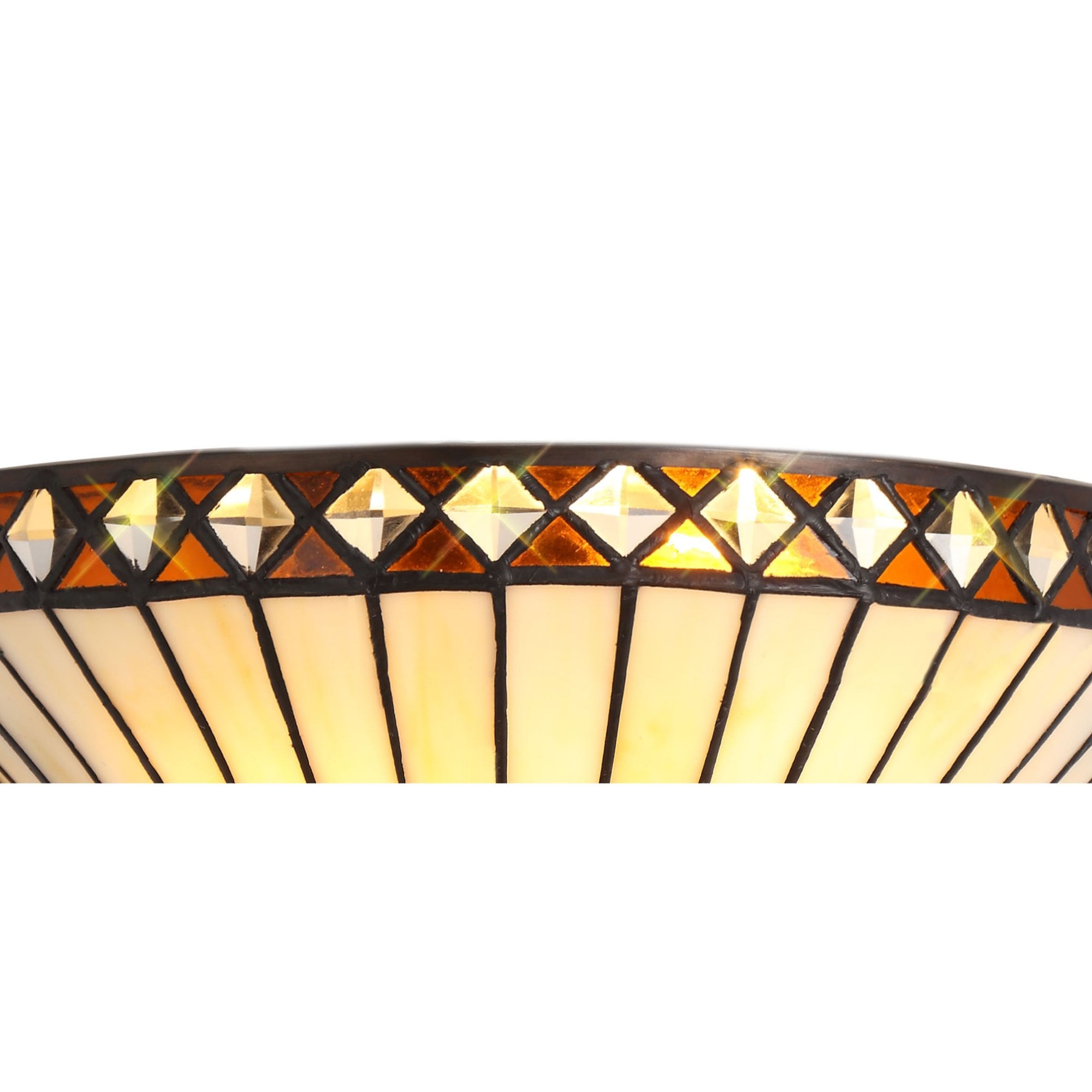 Fabula Westall 2 Light Tiffany Wall Lamp - Amber & Cream