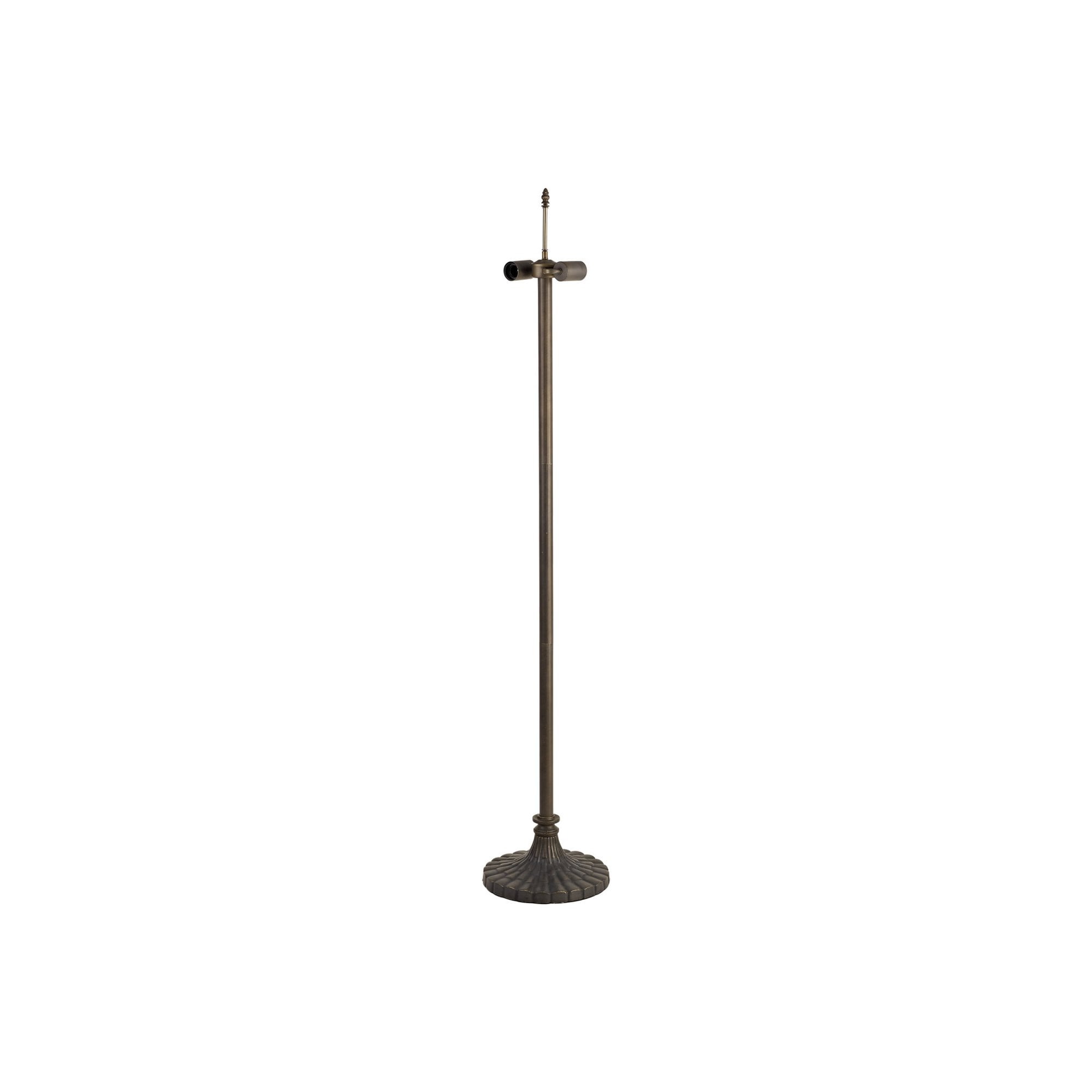 Fabula Harvest 2 Light Stepped Design Tiffany Floor Lamp Base - Aged Antique Brass - Base Only