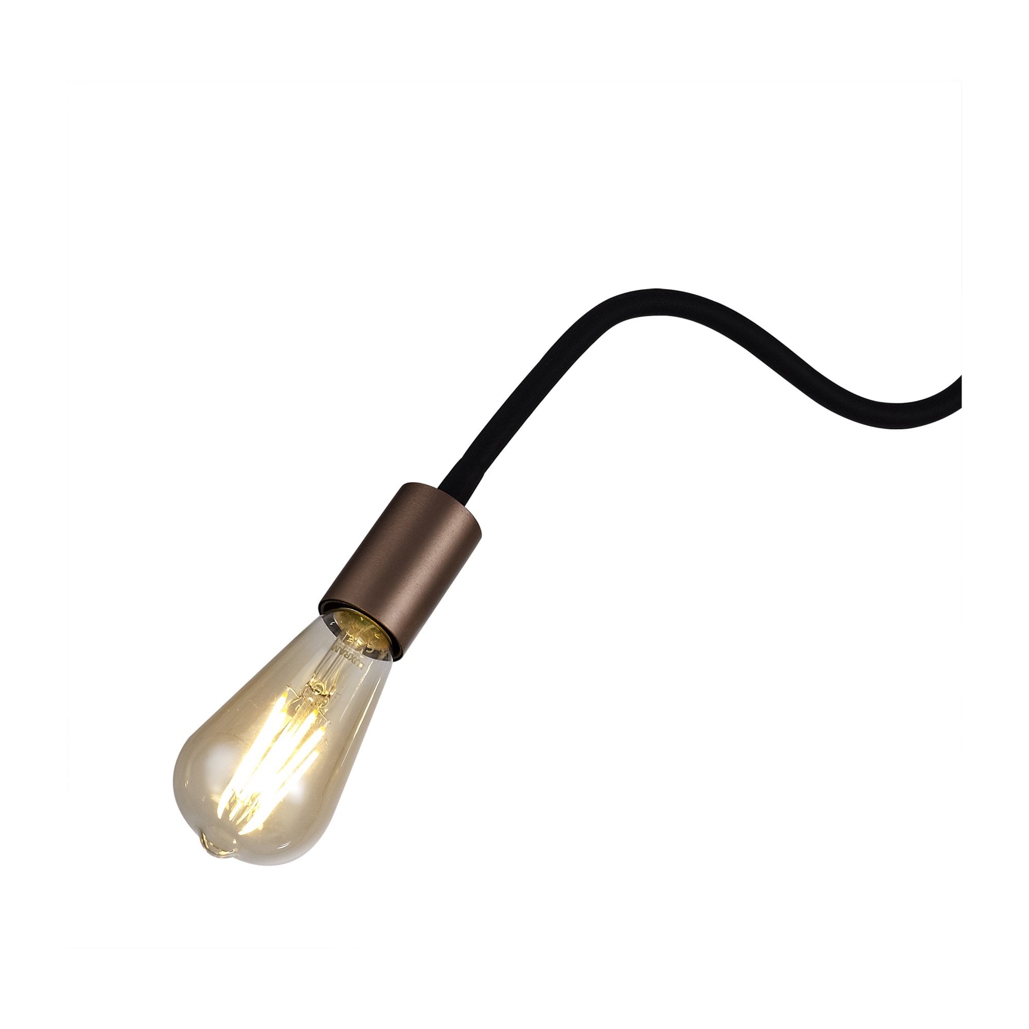 Fabula Hartwell 3 Light Flexible Ceiling Light - Satin Black & Brushed Copper