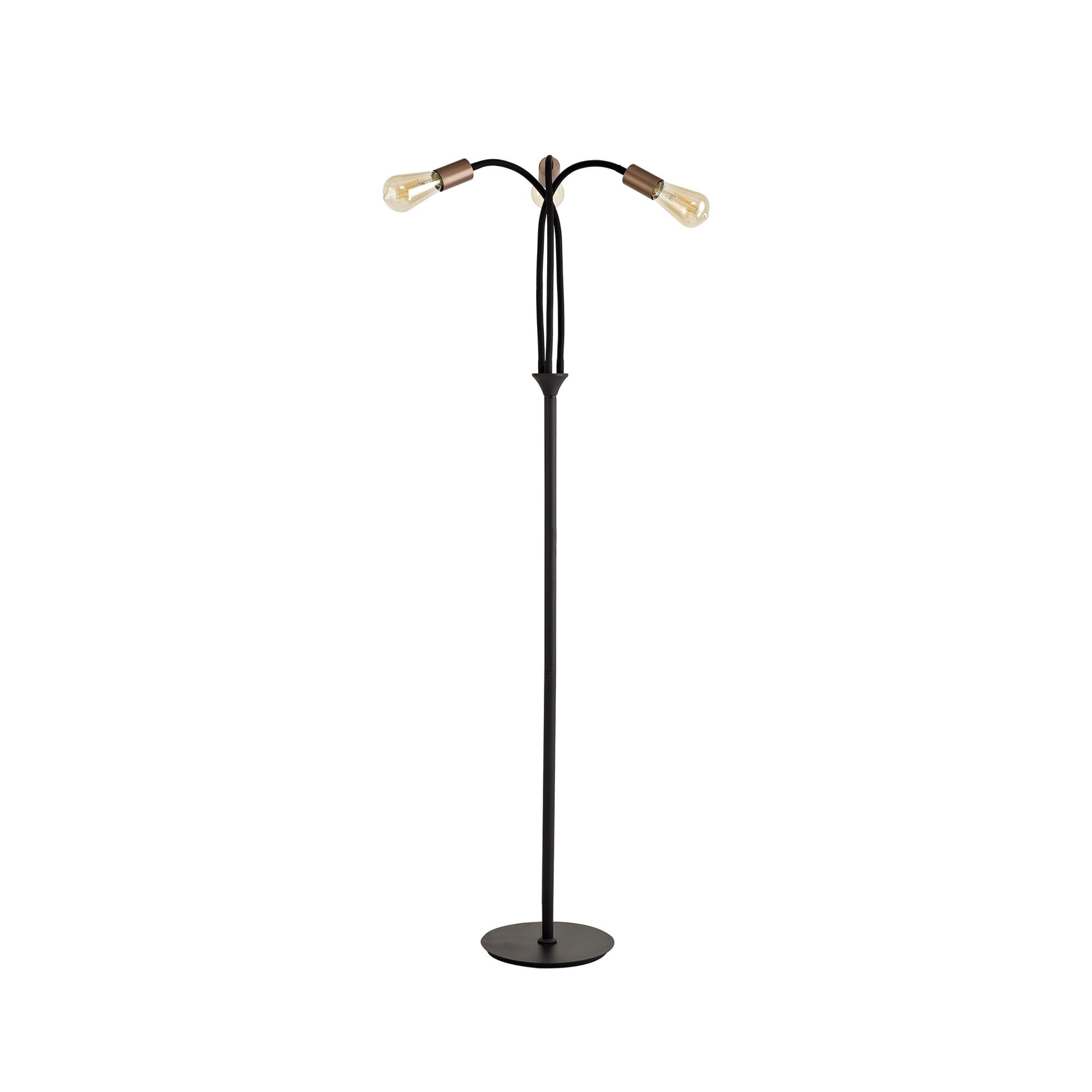 Fabula Hartwell 3 Light Flexible Floor Lamp - Satin Black & Brushed Copper