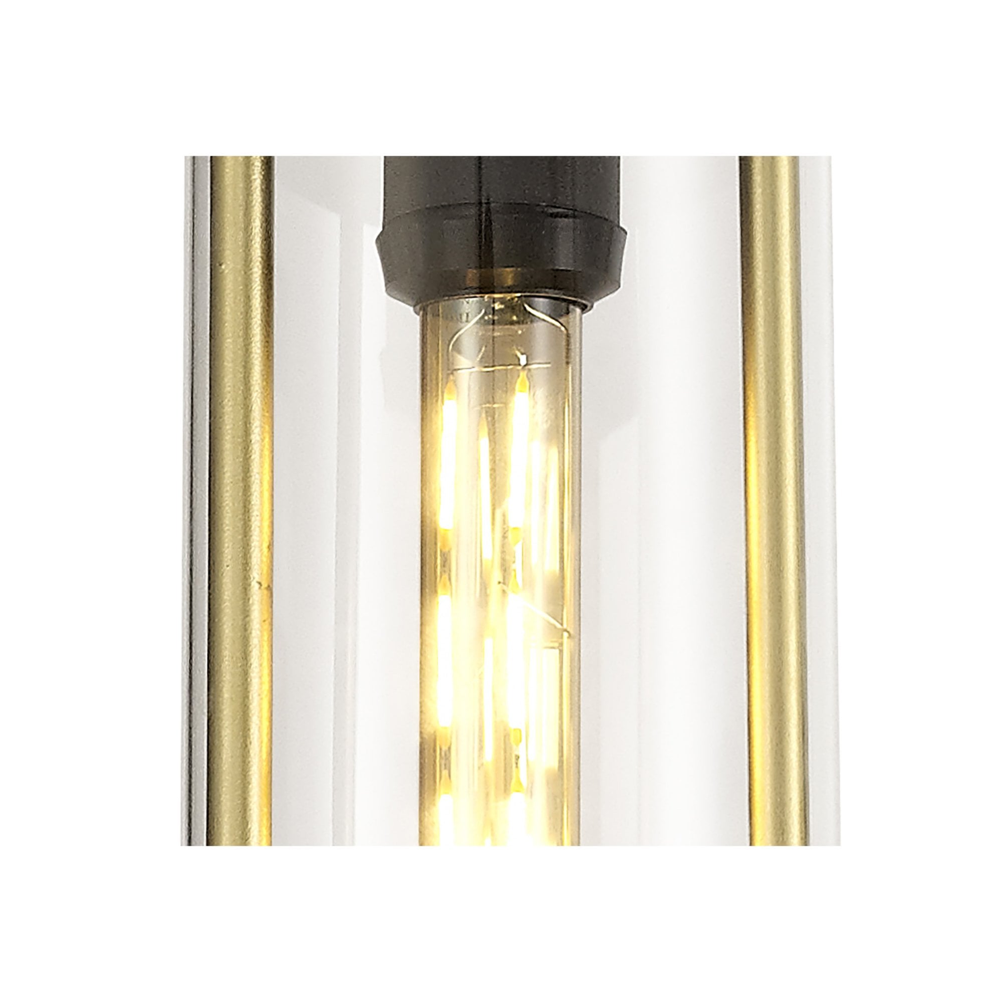 Fabula Harman Single Pendant - Black, Gold & Clear Glass - IP54