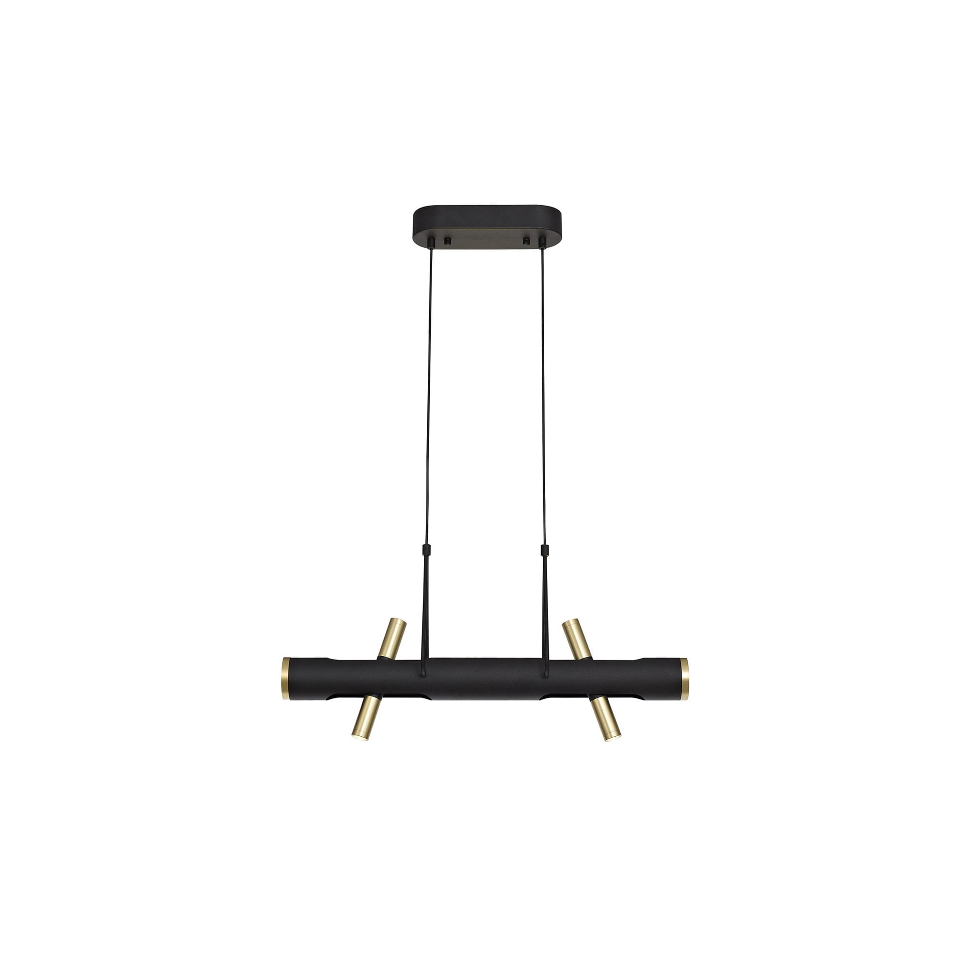Fabula Riverside 4 Light LED Linear Pendant - Sand Black & Gold